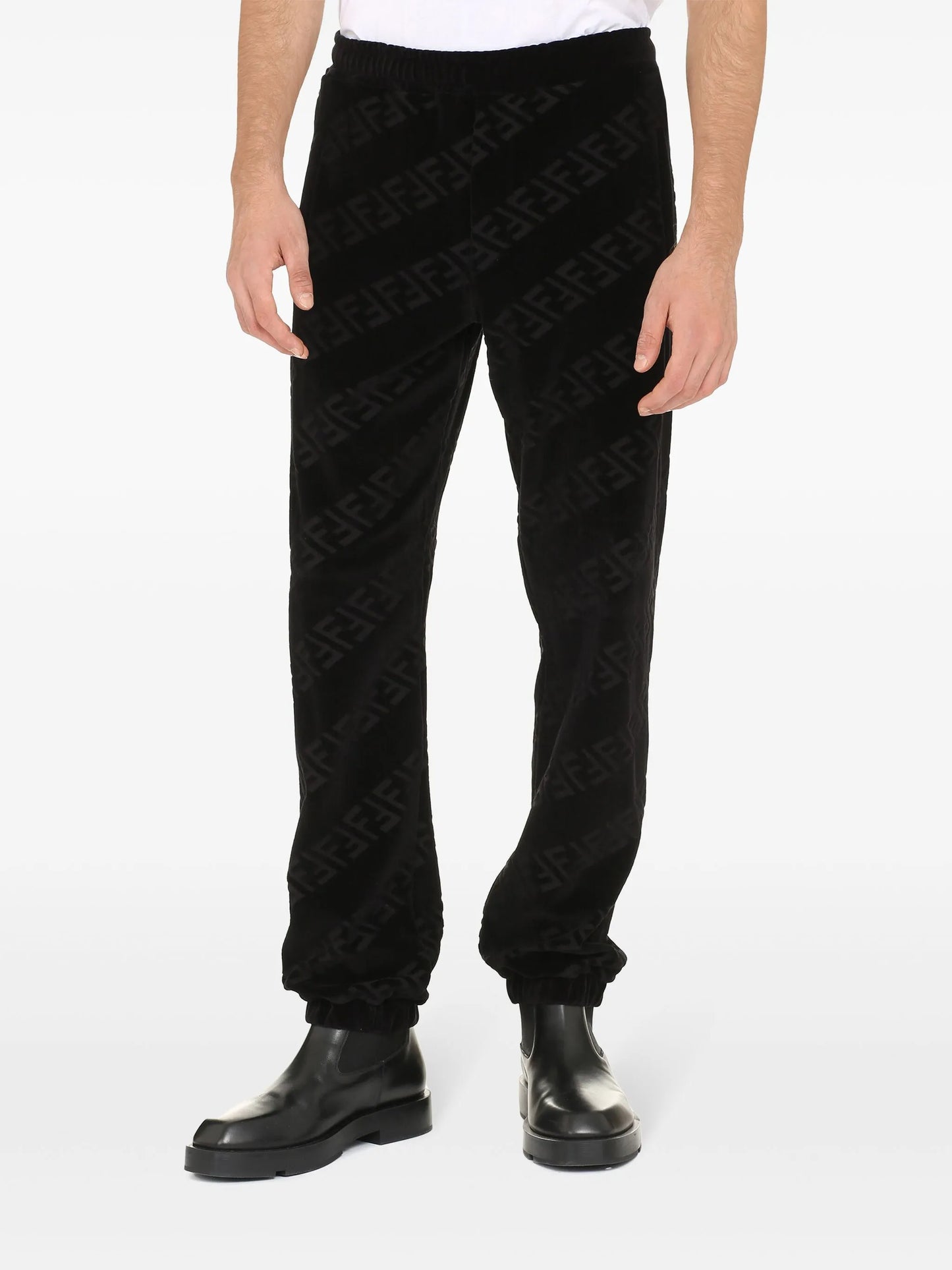 FF-motif velvet track pants