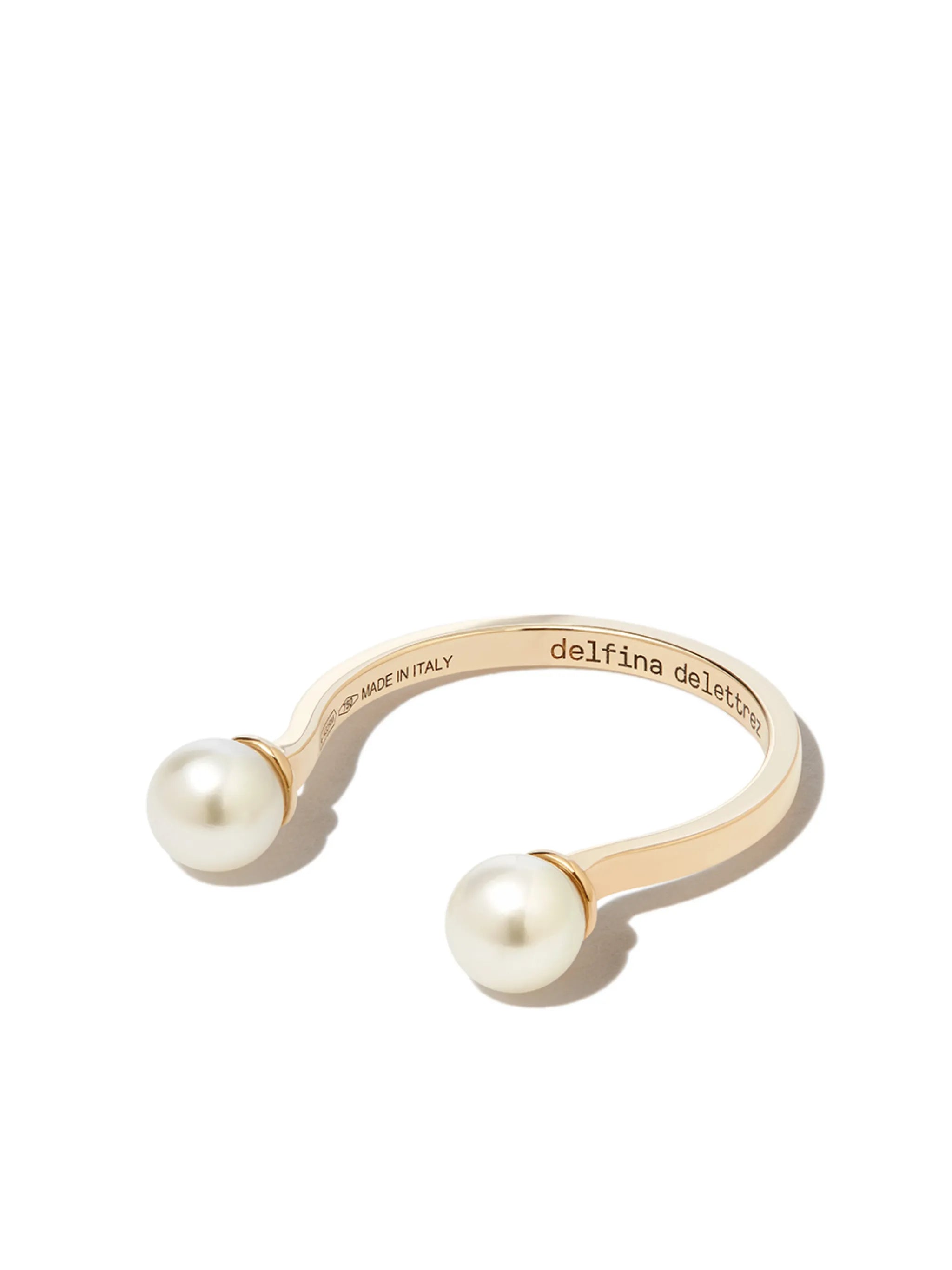 18kt yellow gold Double Pearl ring