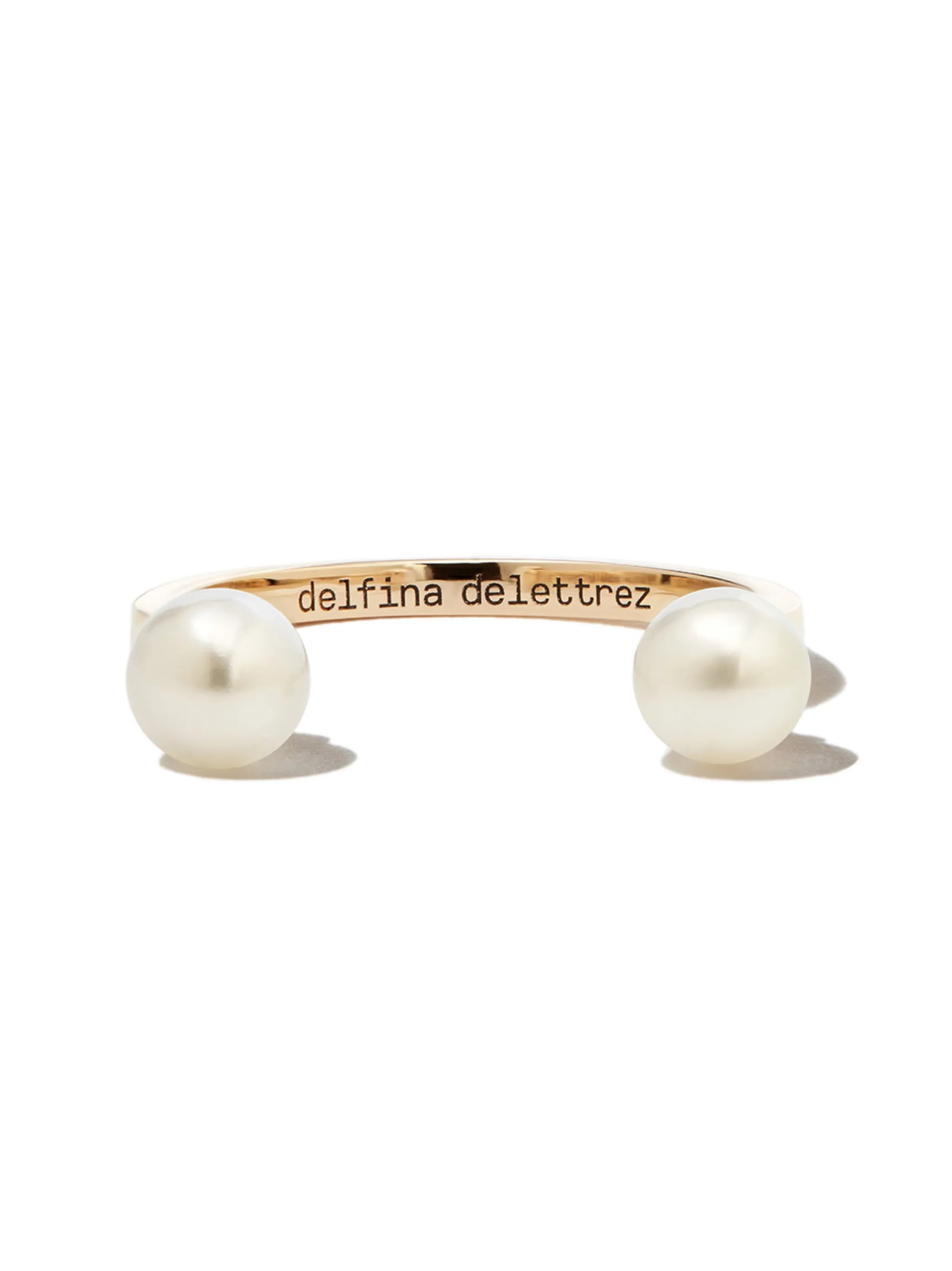18kt yellow gold Double Pearl ring