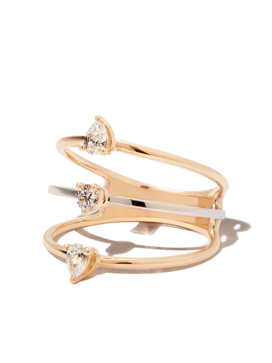 18kt yellow gold Two In One diamond ring
