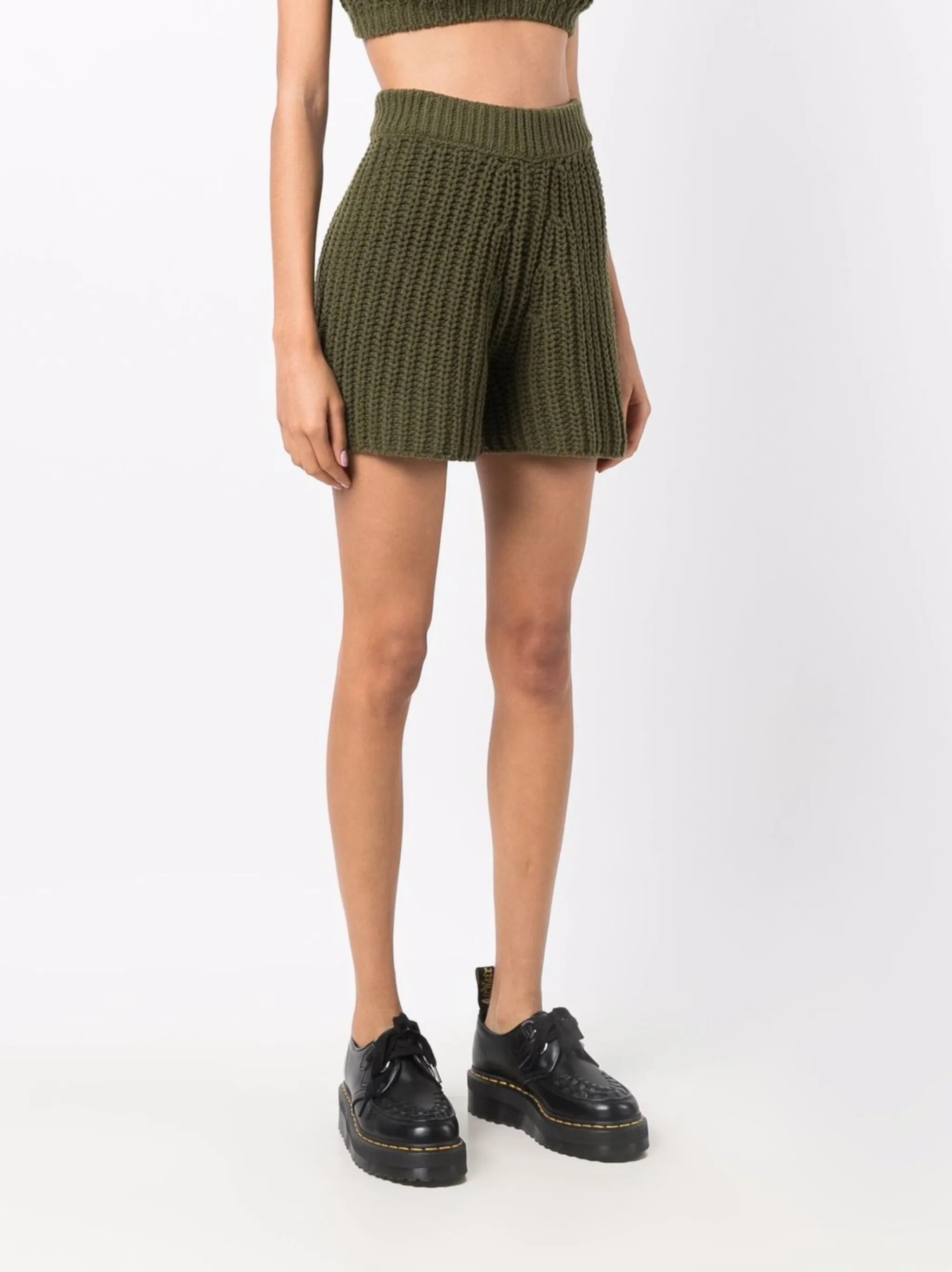 Pucon ribbed-knit shorts