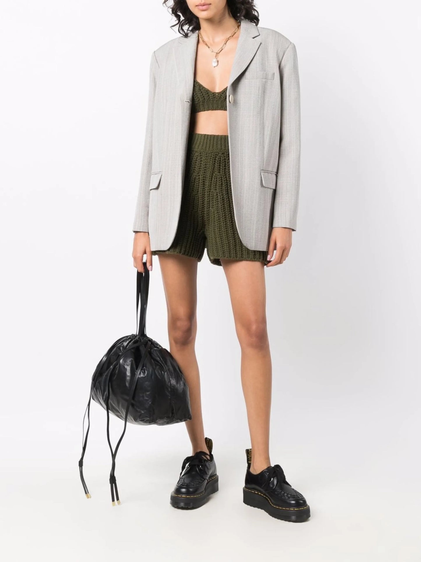 Pucon ribbed-knit shorts