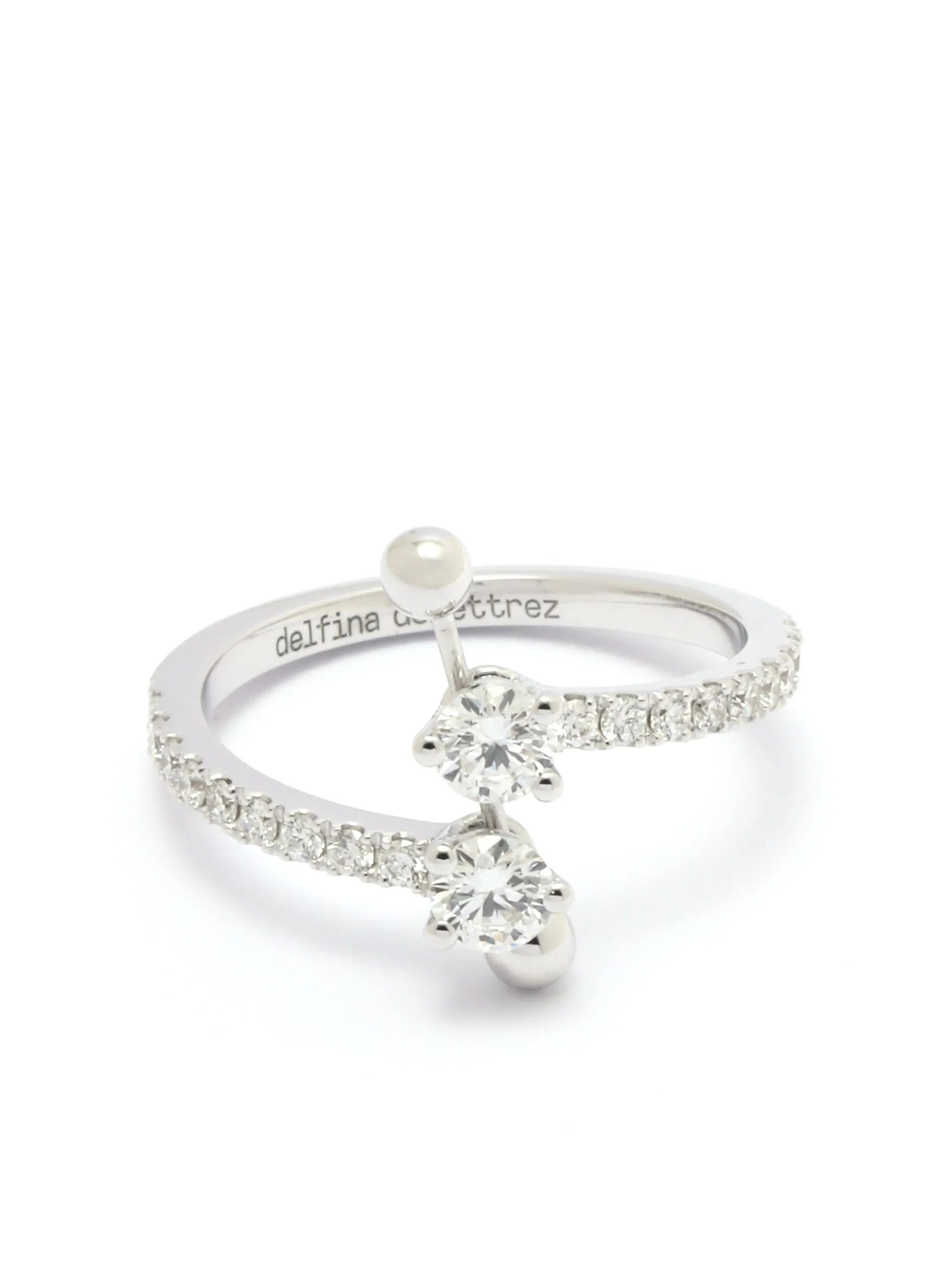 18kt white gold Two In One Contrariè diamond ring