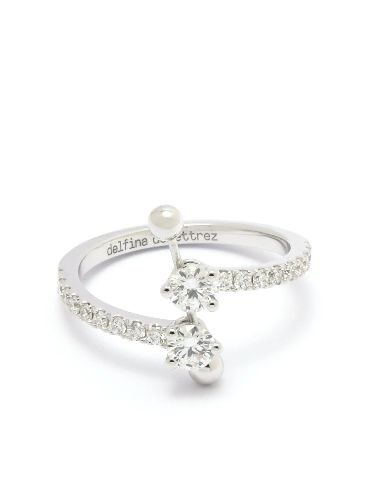 18kt white gold Two In One Contrariè diamond ring