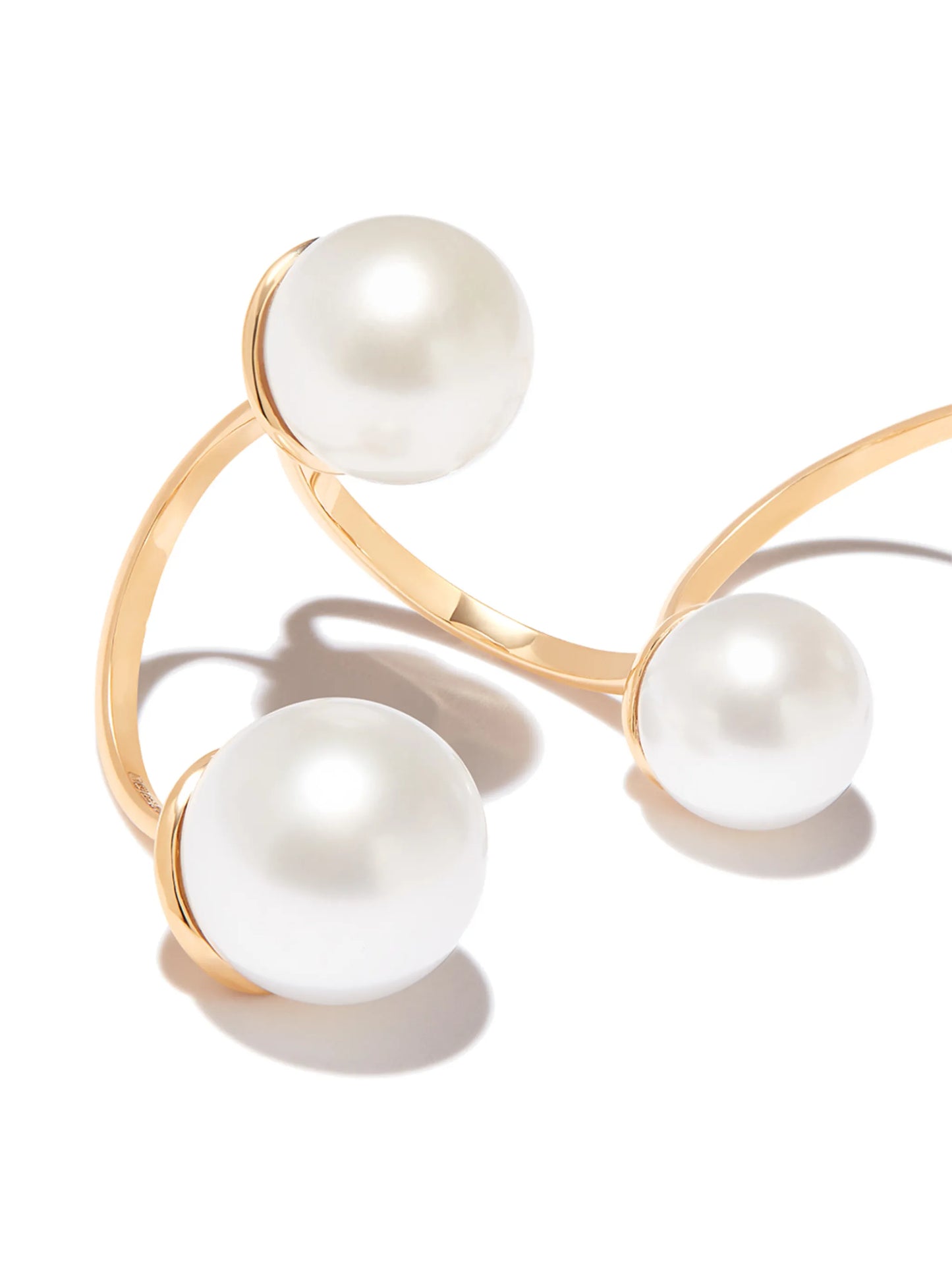 18kt yellow gold Multi Pearl single drop earring