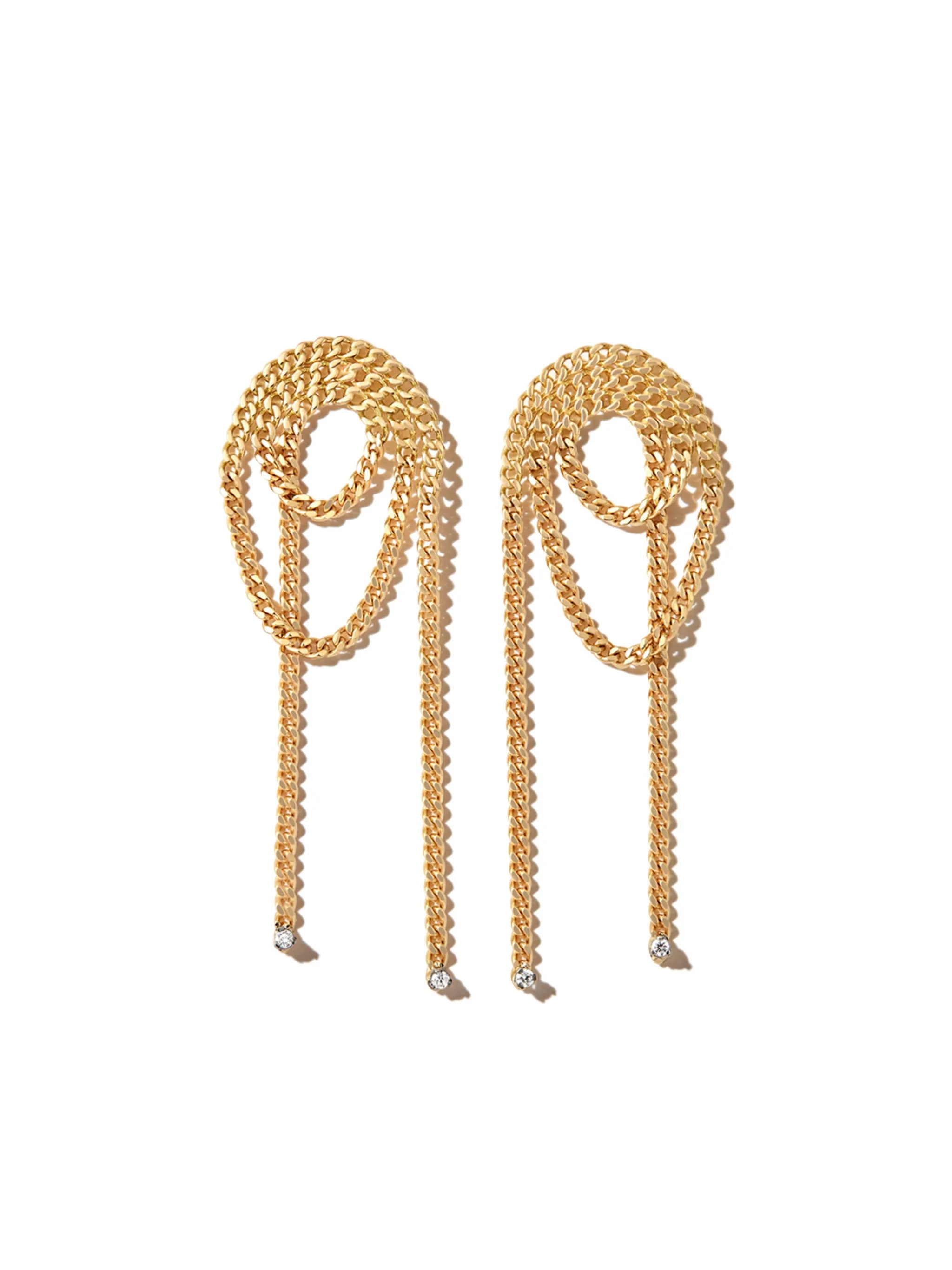 18kt yellow gold Unchain My Art Loop diamond drop earrings