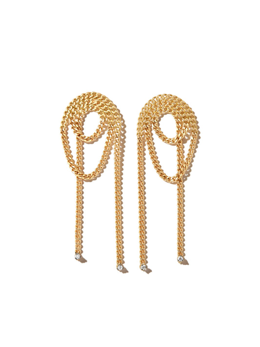 18kt yellow gold Unchain My Art Loop diamond drop earrings