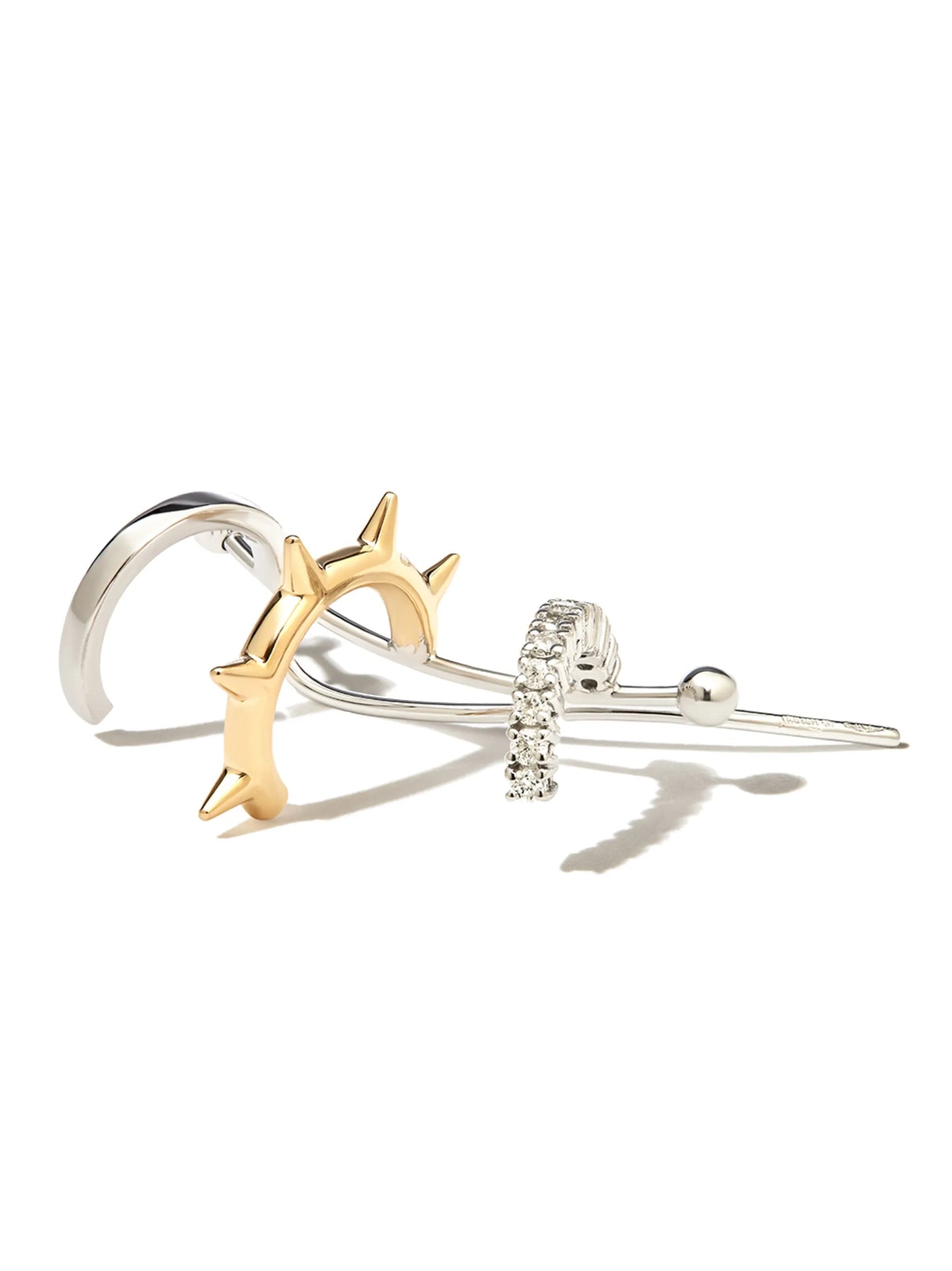 18kt white gold 1987 diamond single ear cuff