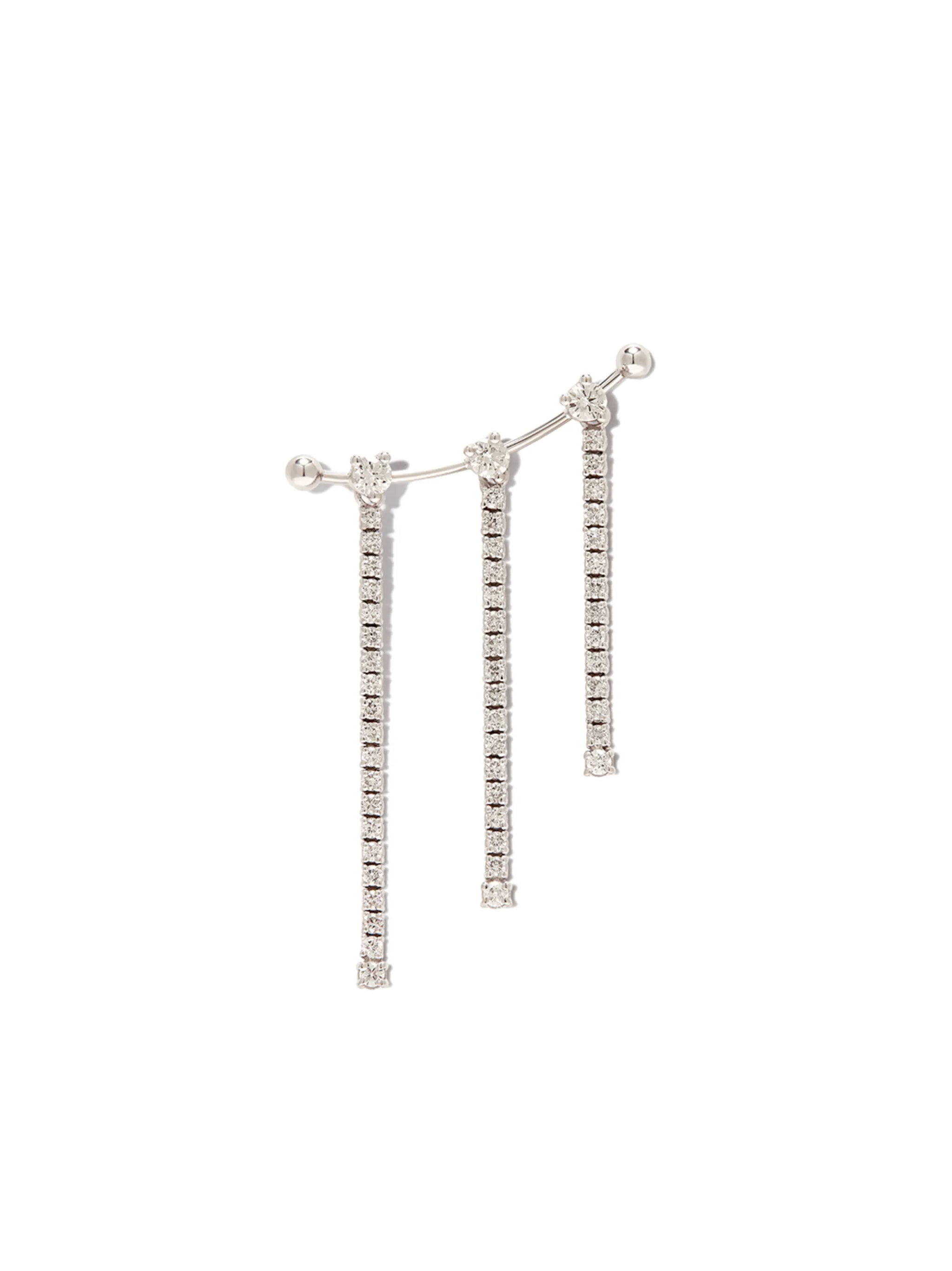 18kt white gold Ace diamond ear cuff