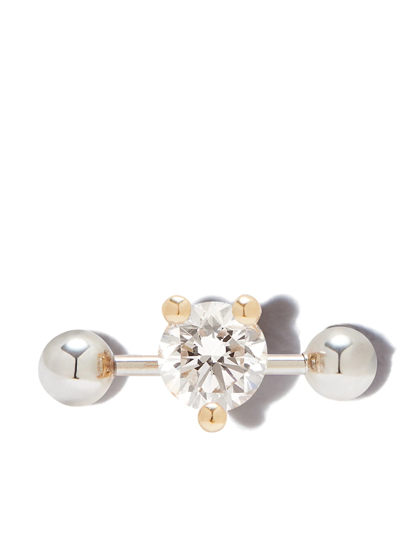 18kt yellow gold Two In One diamond single stud earring