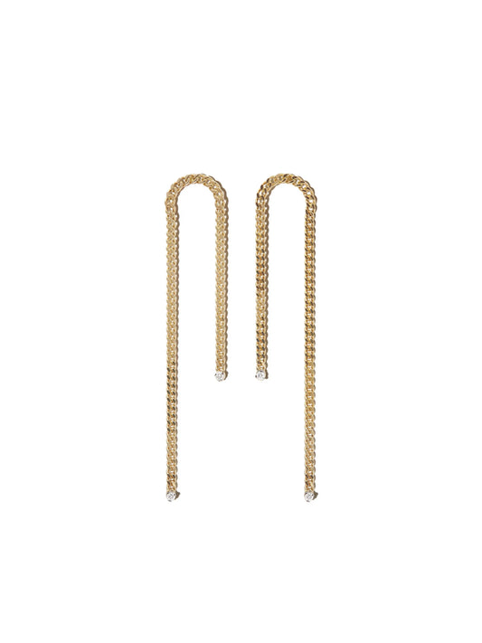 18kt yellow gold Unchain My Art diamond drop earrings
