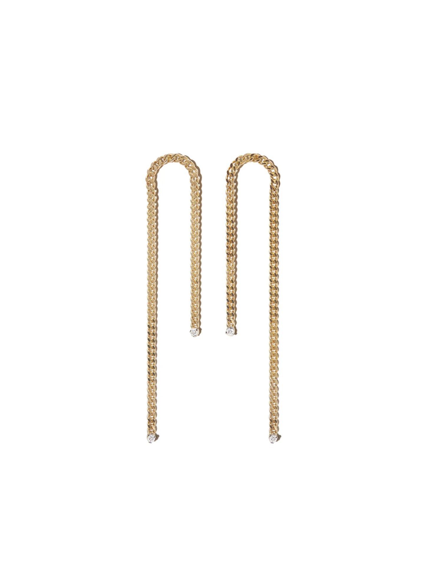18kt yellow gold Unchain My Art diamond drop earrings