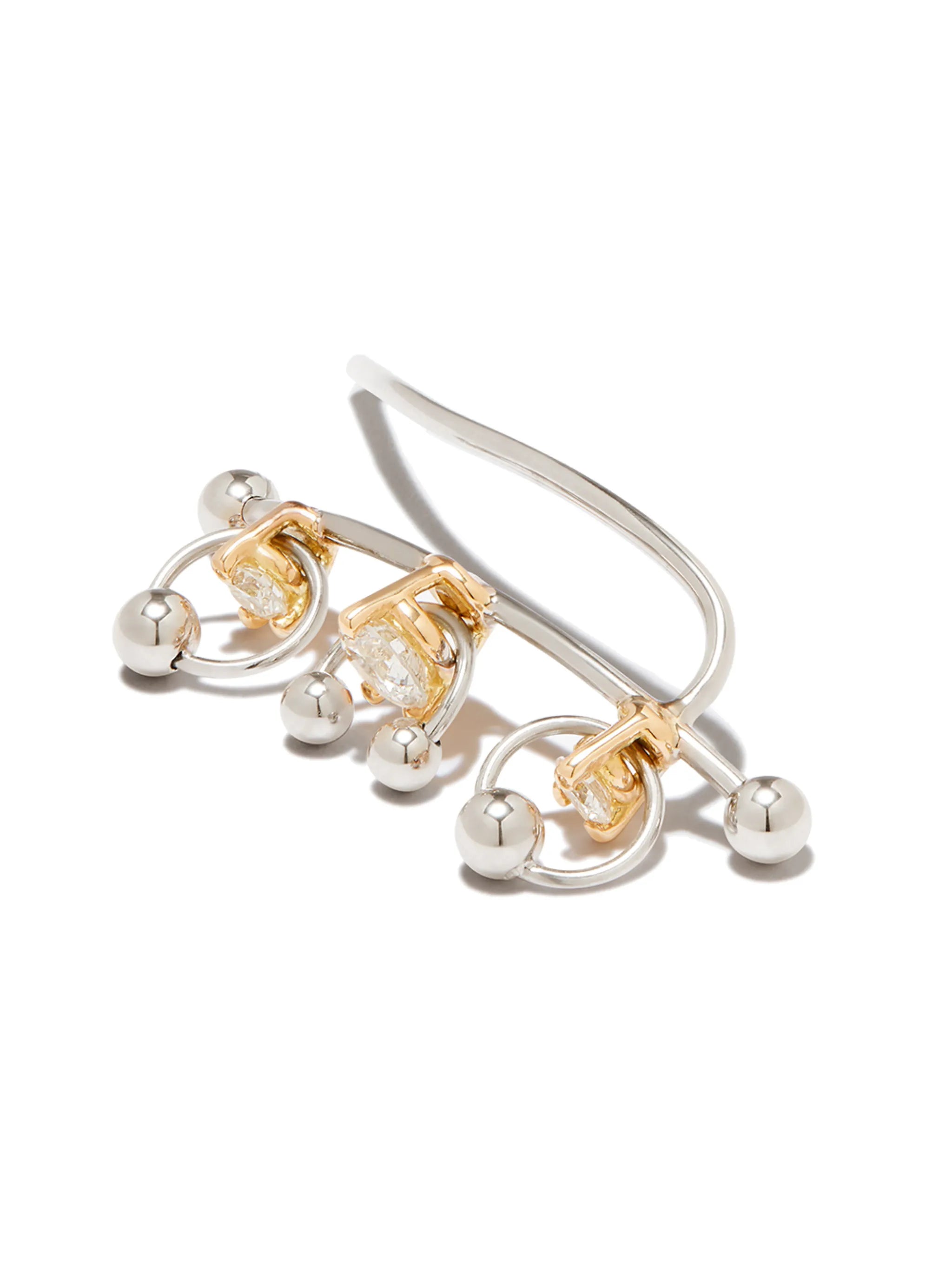 18kt gold two-in-one triple cuff earring