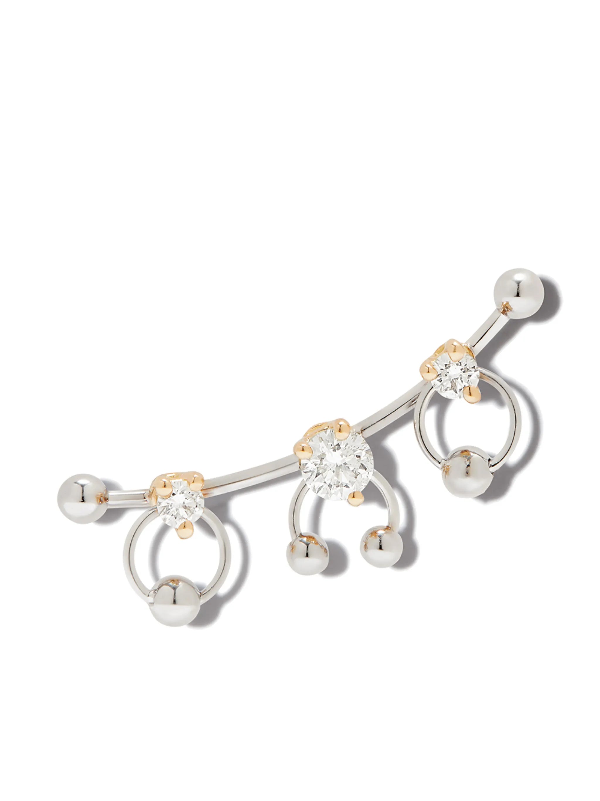 18kt gold two-in-one triple cuff earring