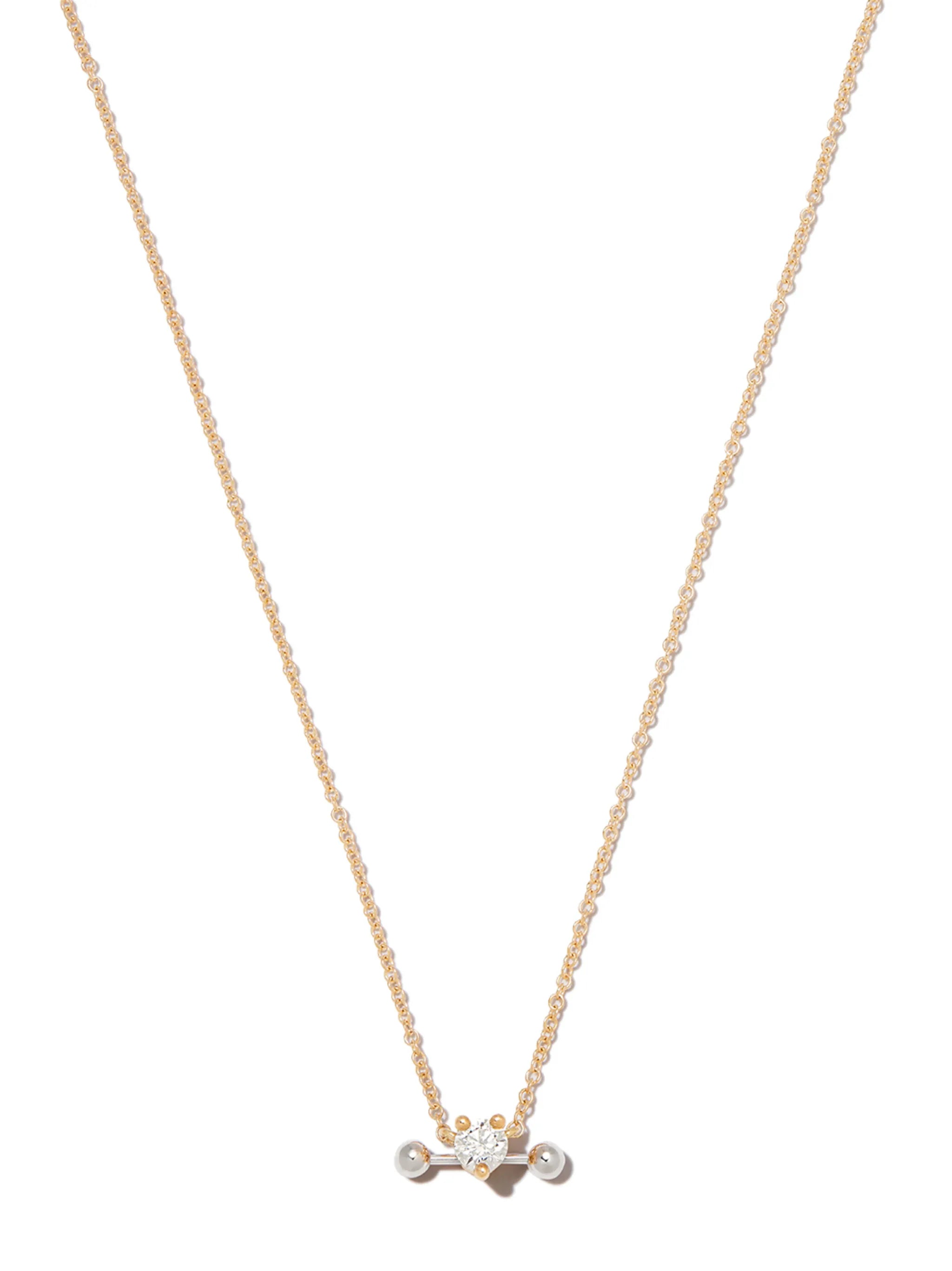 18kt yellow and white gold Two in One diamond necklace