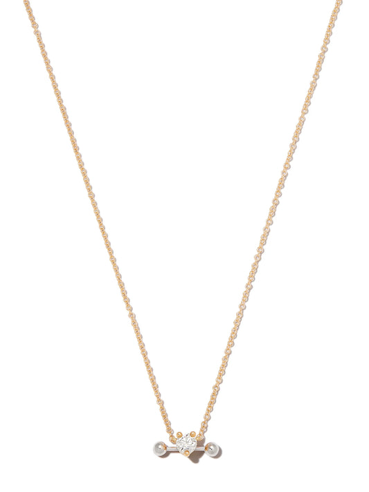 18kt yellow and white gold Two in One diamond necklace