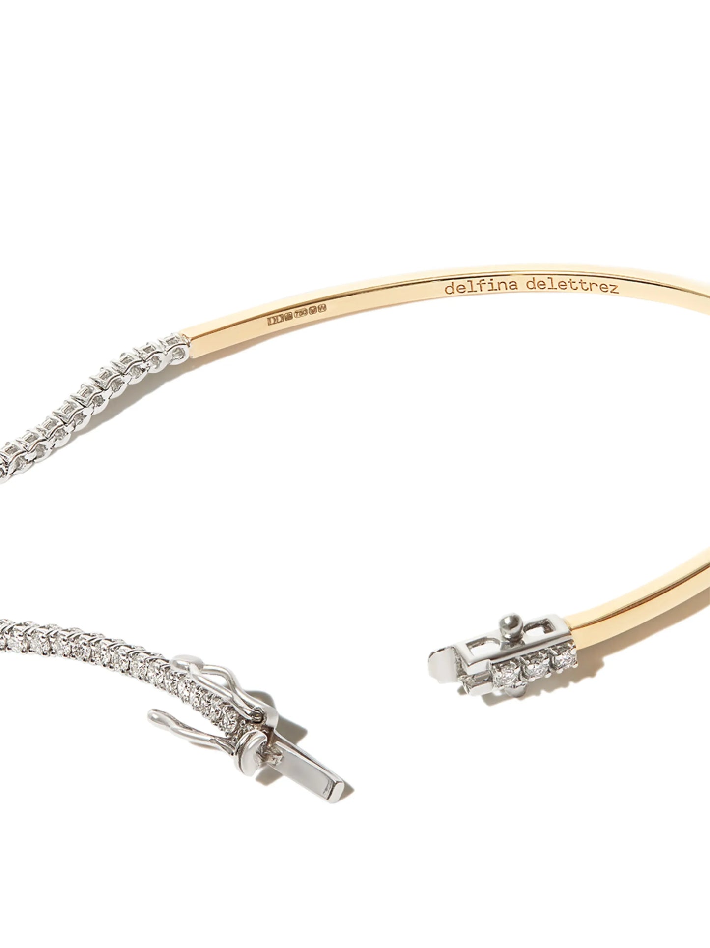 18kt yellow and white gold diamond tennis bracelet