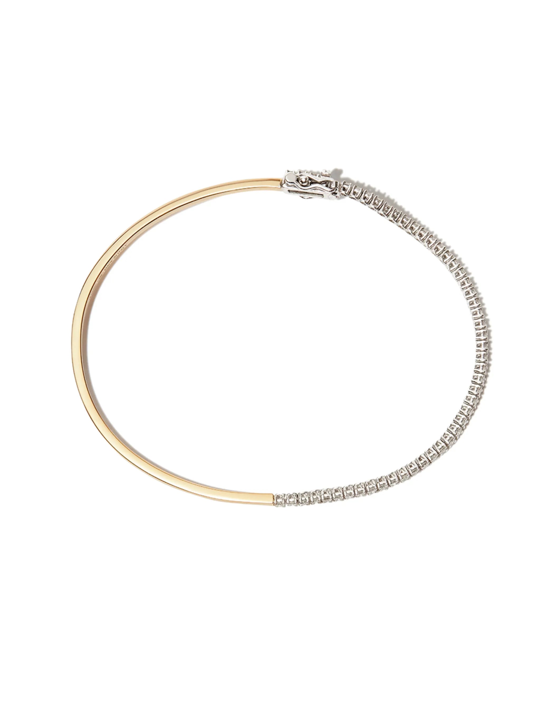 18kt yellow and white gold diamond tennis bracelet