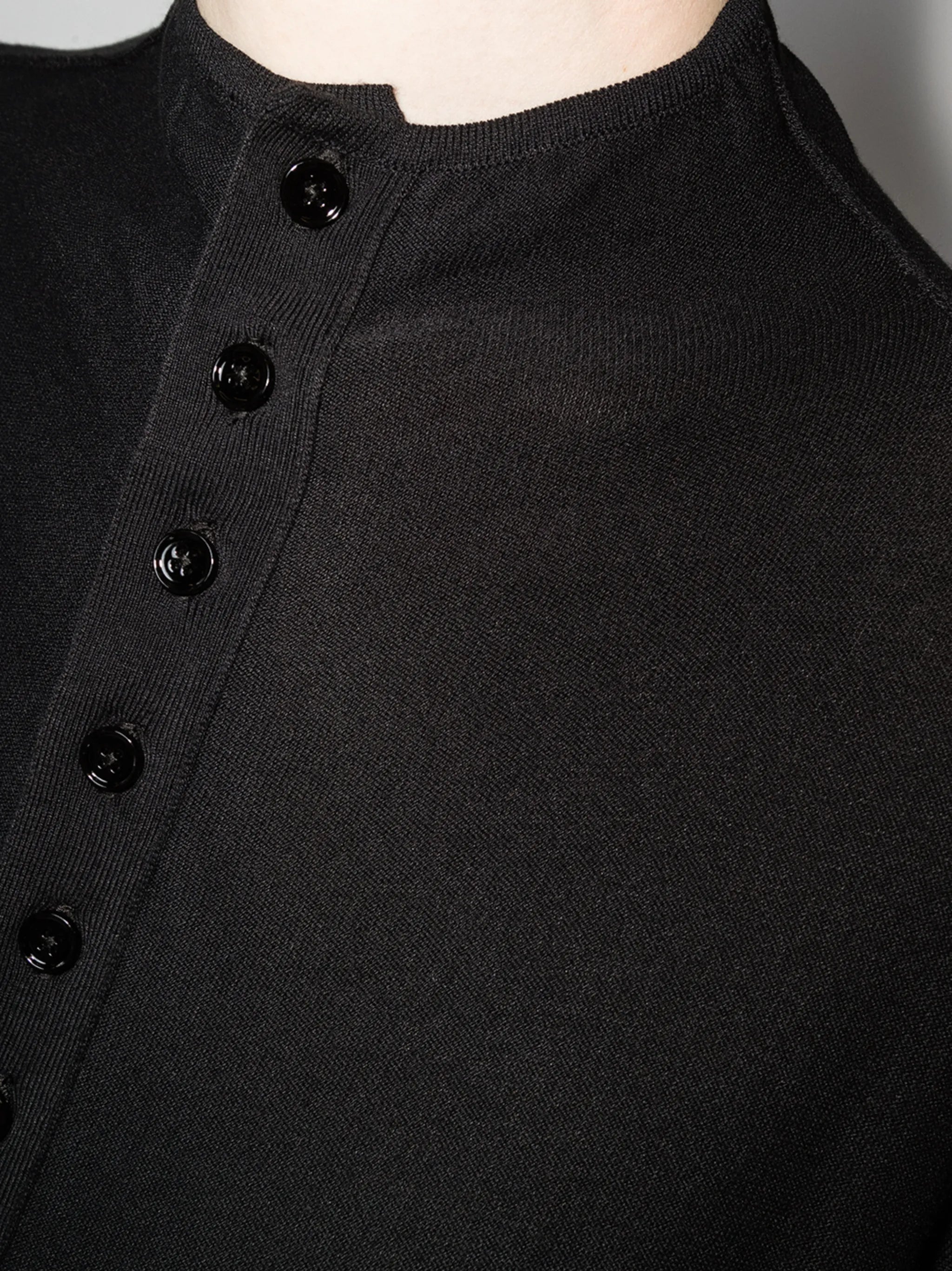 stand-up collar button-up cardigan