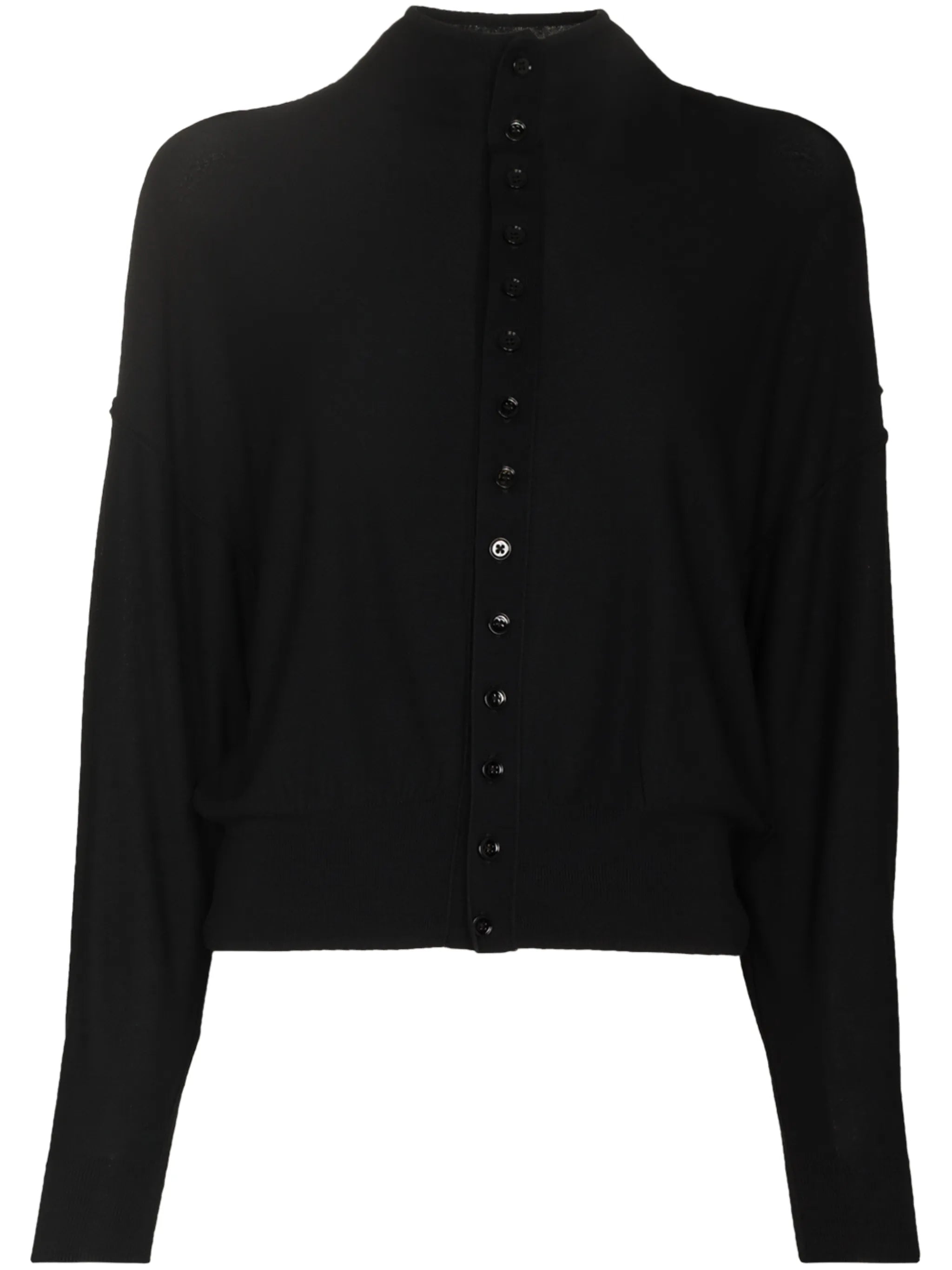 stand-up collar button-up cardigan