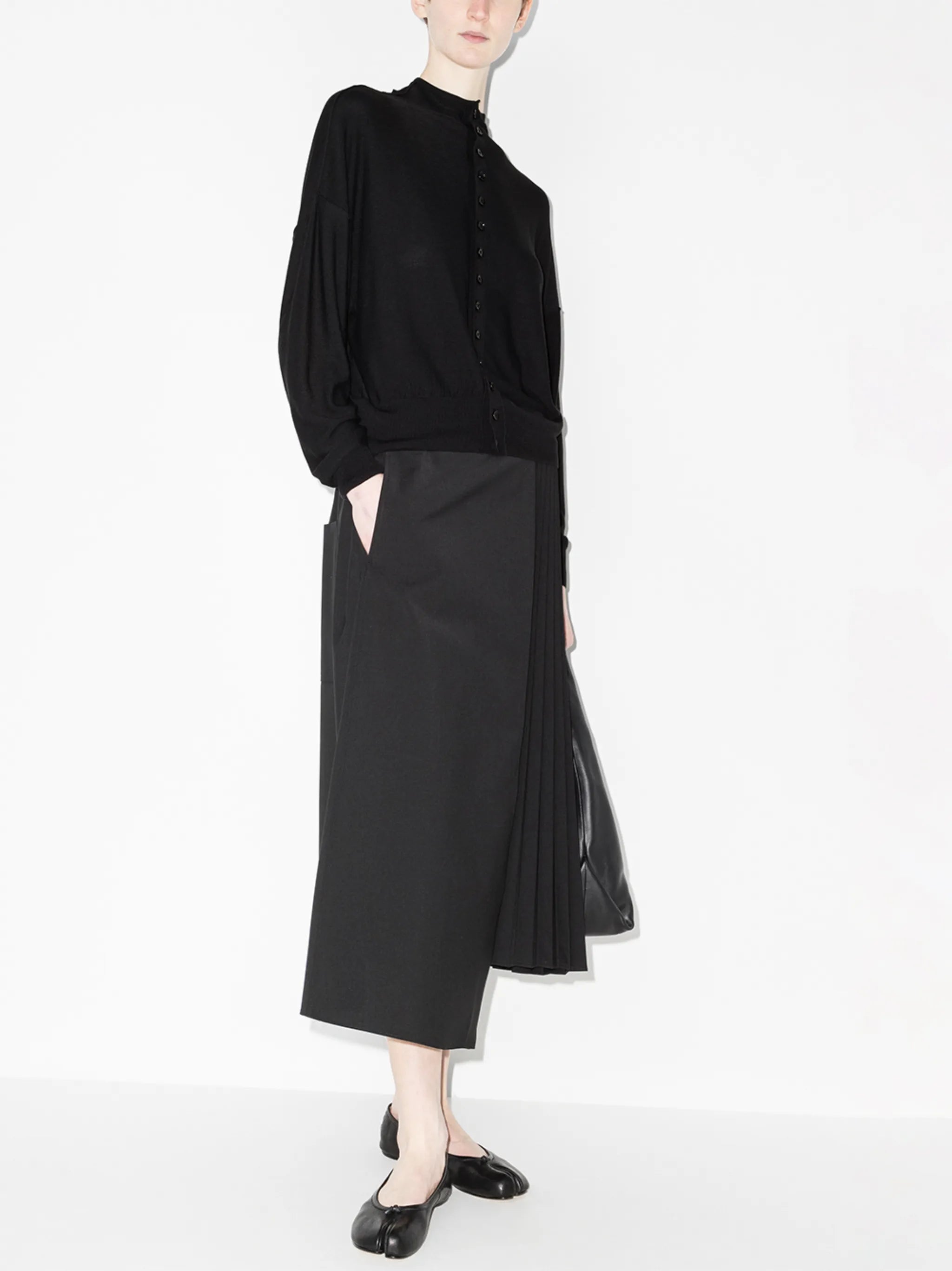 stand-up collar button-up cardigan