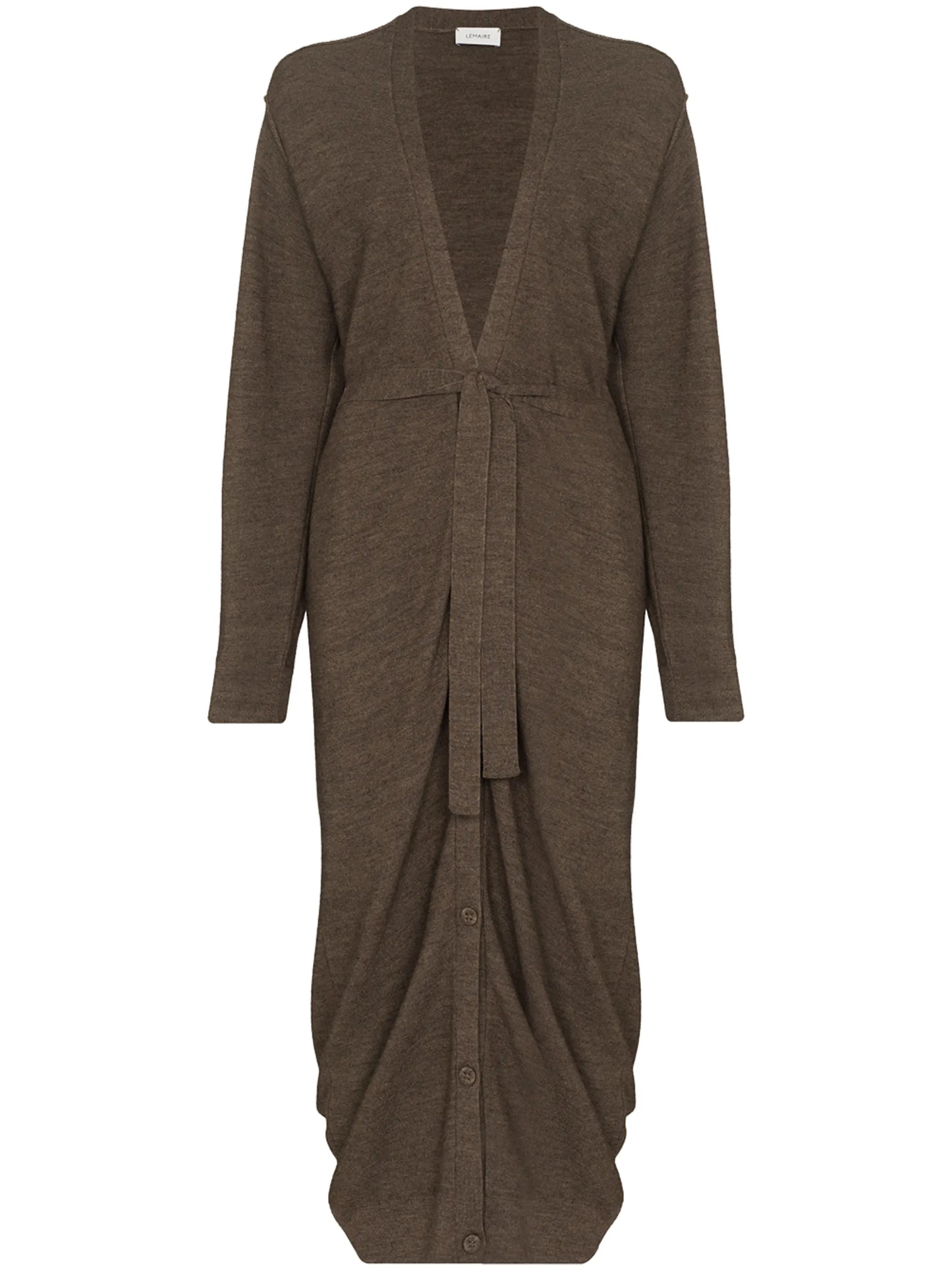 long belted ruched cardigan