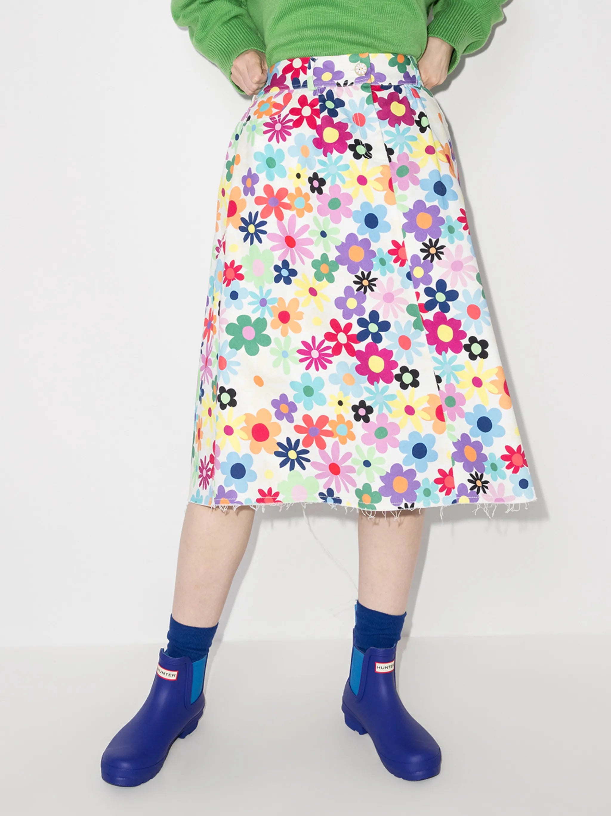floral A-line skirt