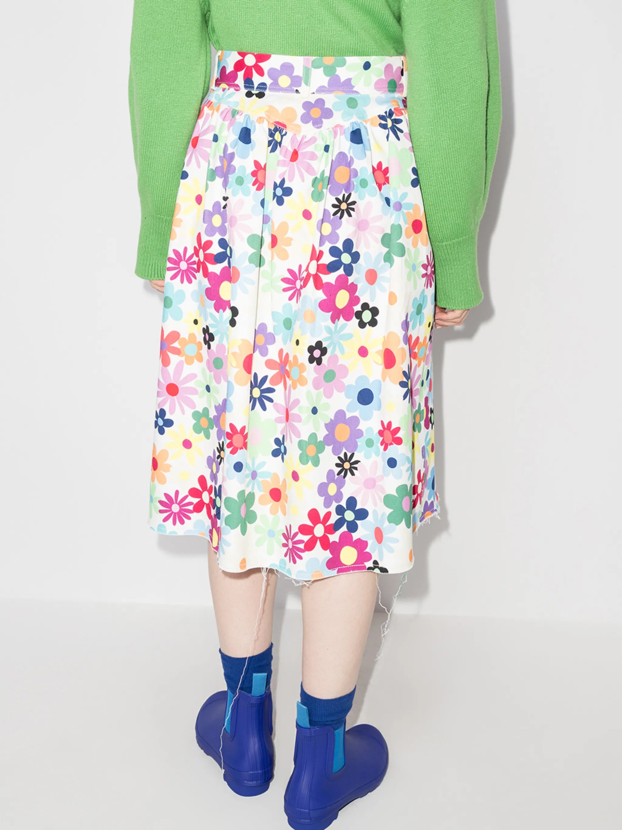 floral A-line skirt