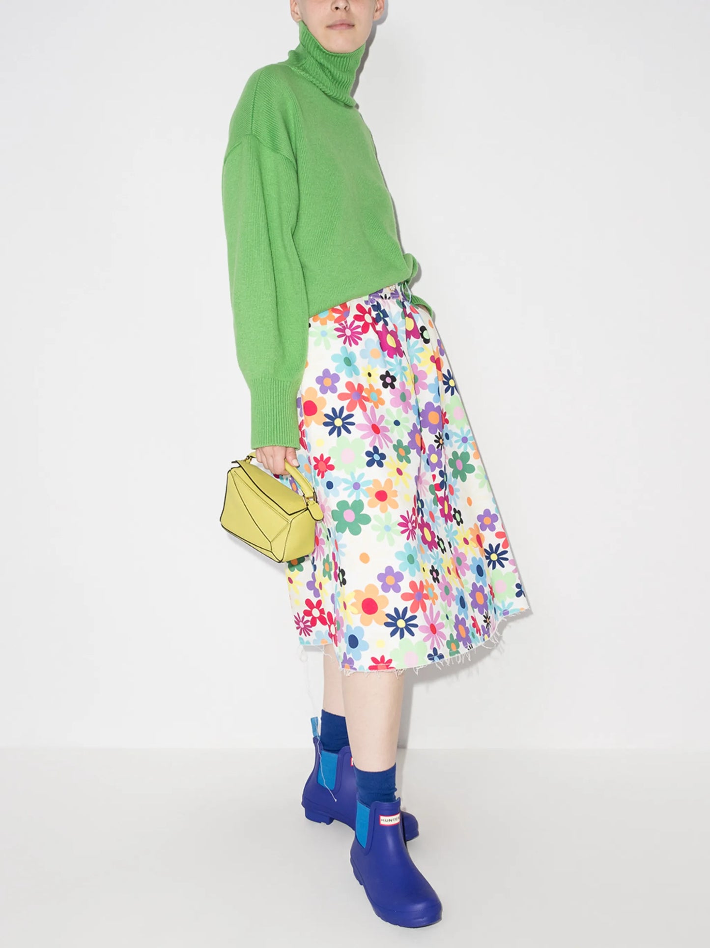 floral A-line skirt