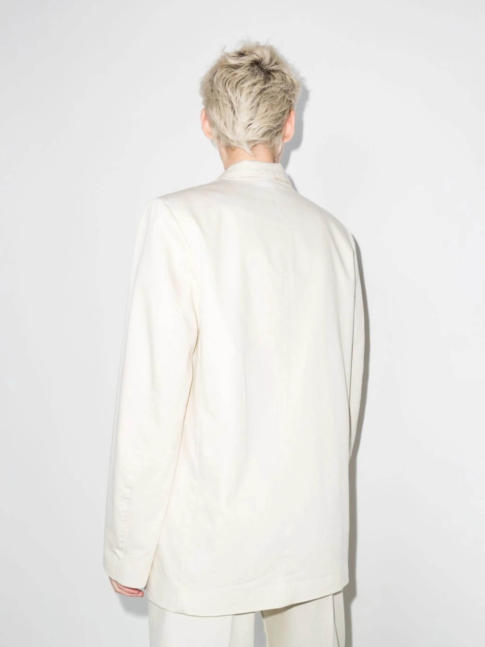 single-breasted cotton blazer