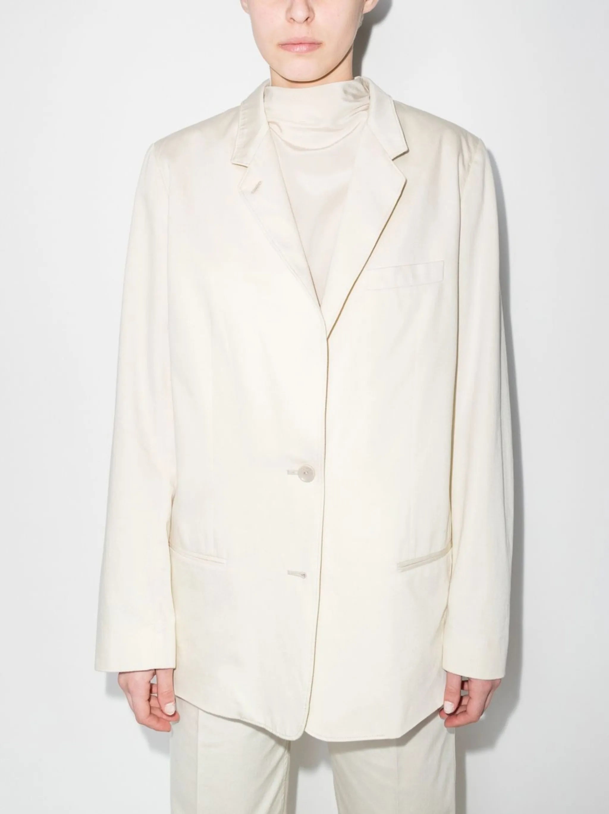 single-breasted cotton blazer