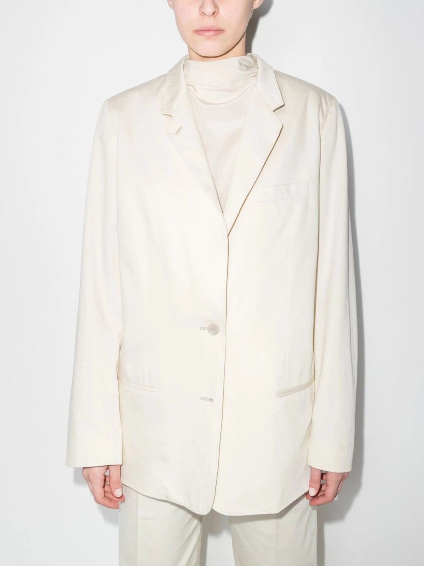 single-breasted cotton blazer
