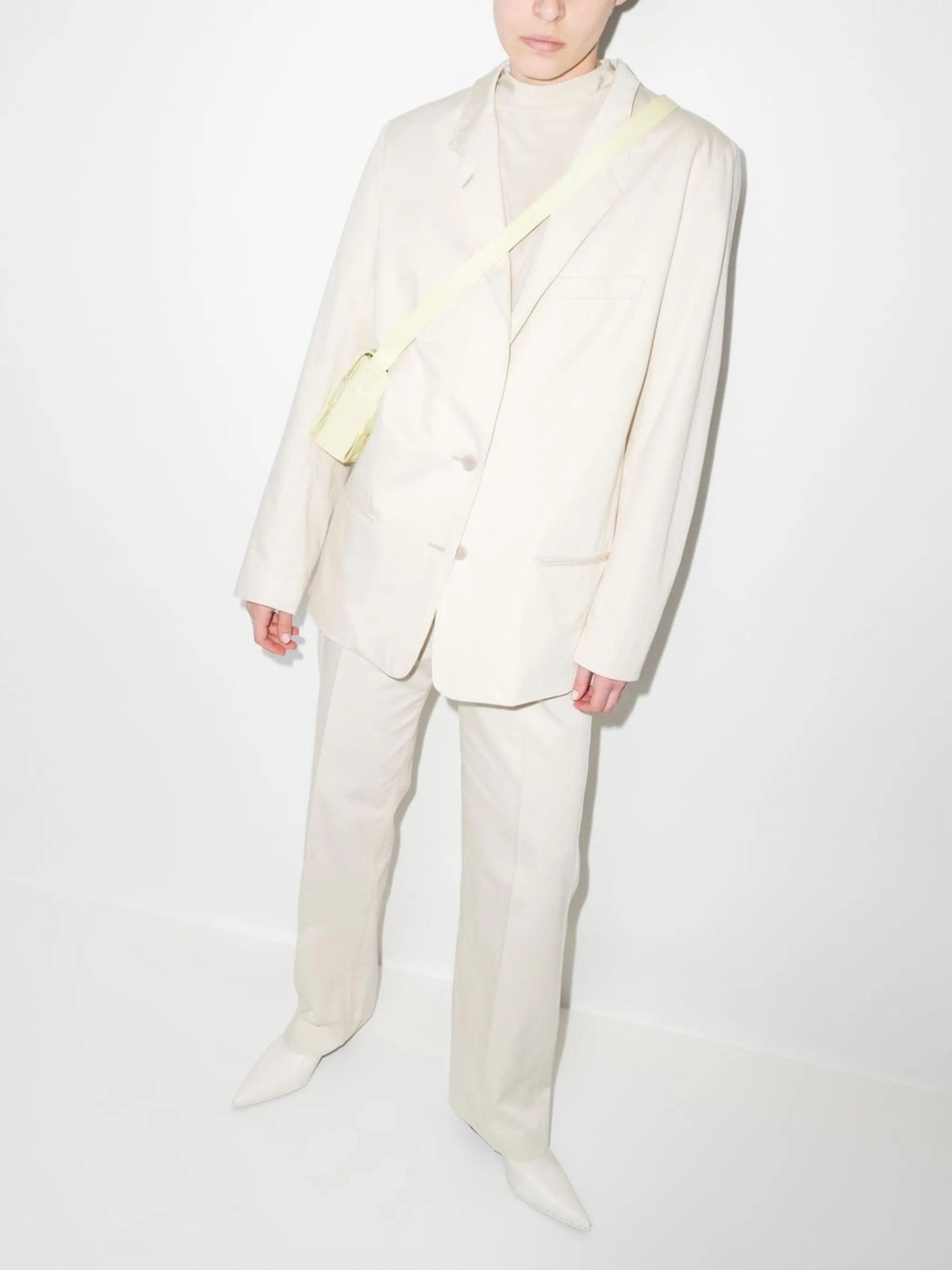 single-breasted cotton blazer