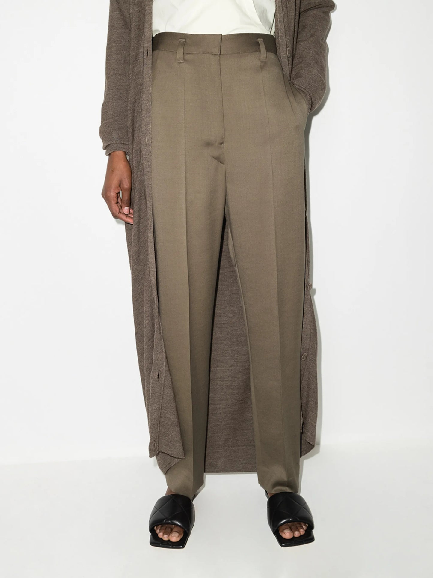 high-rise tailored trousers