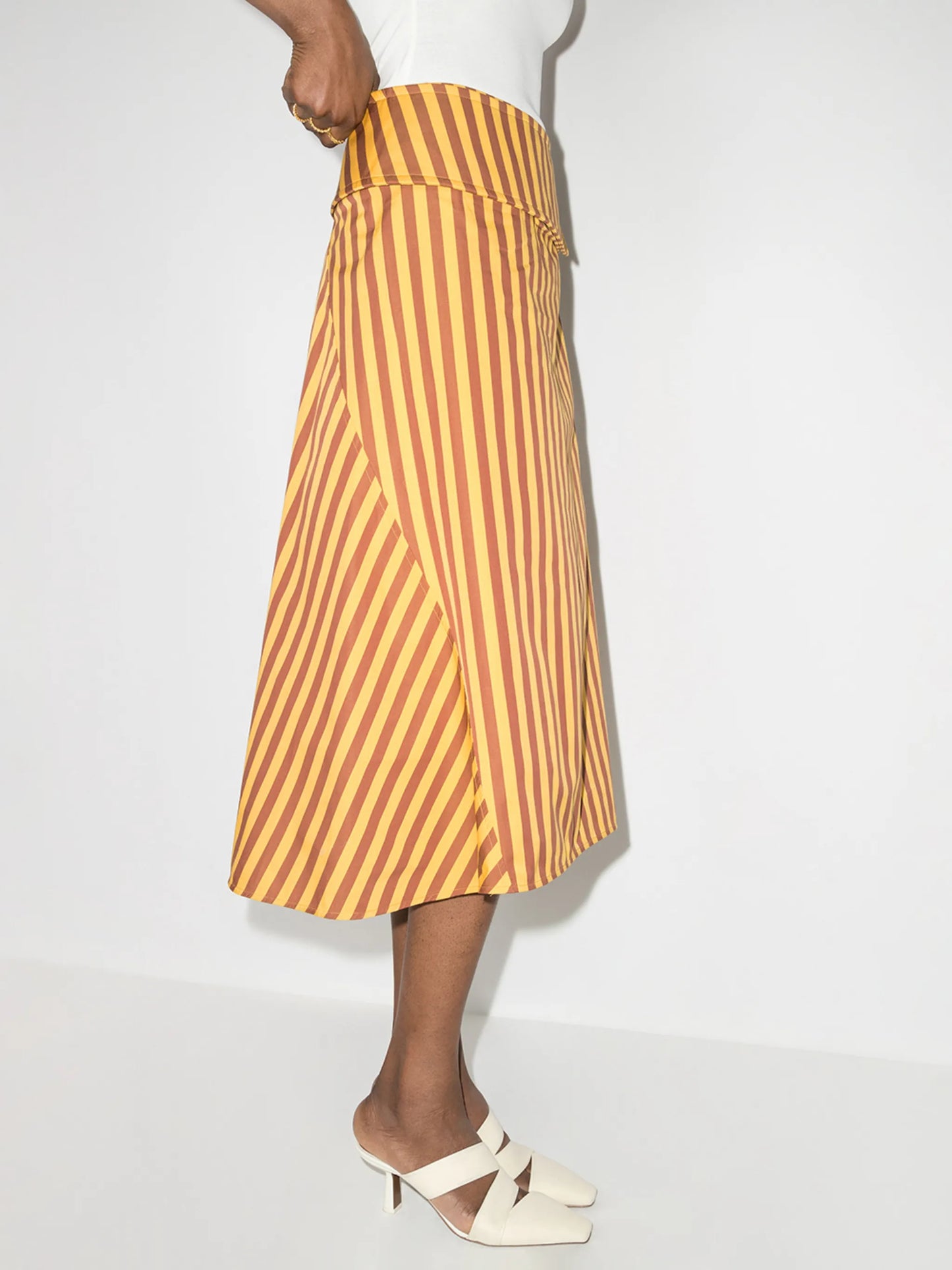stripe pattern A-line skirt