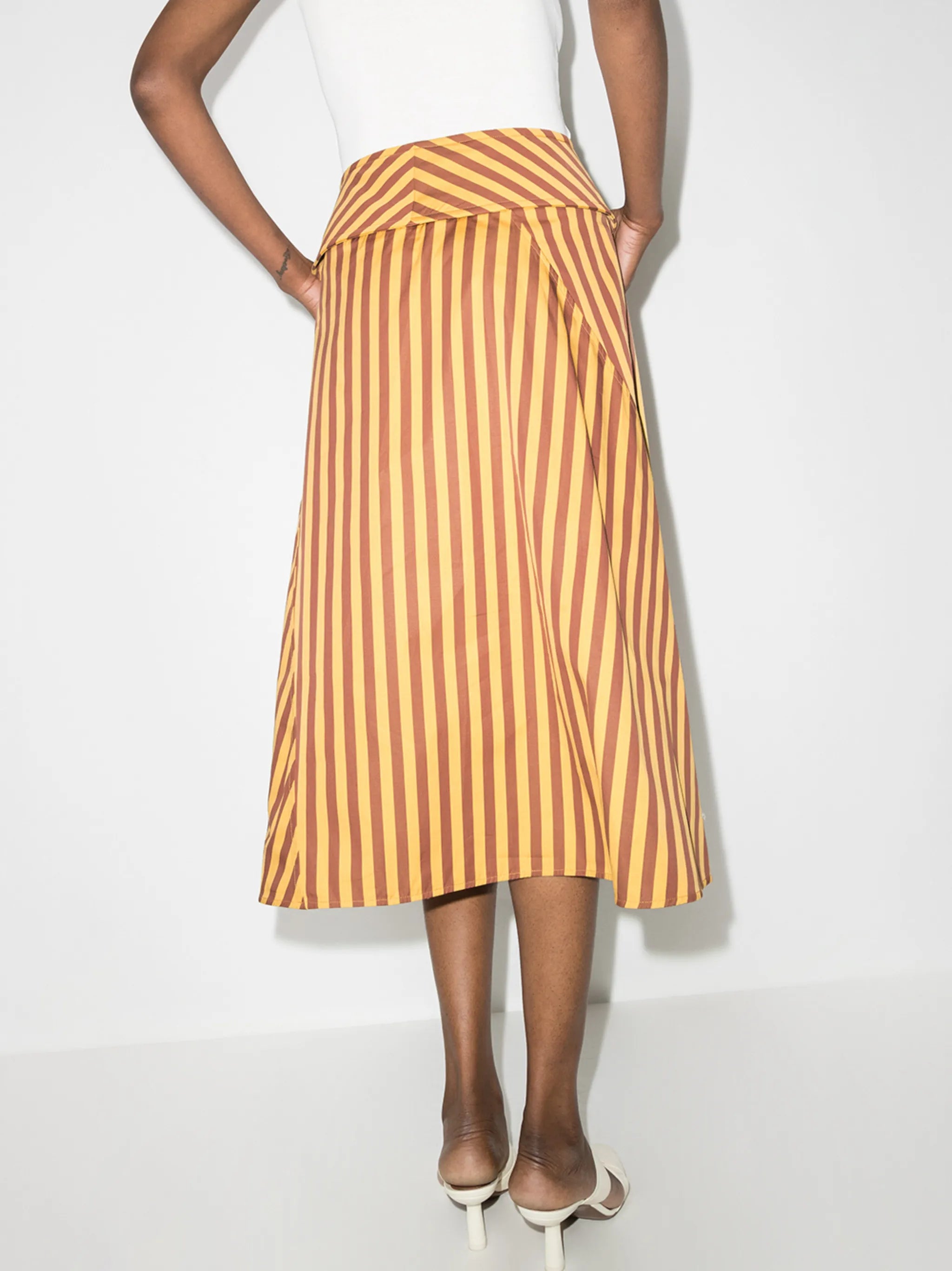 stripe pattern A-line skirt