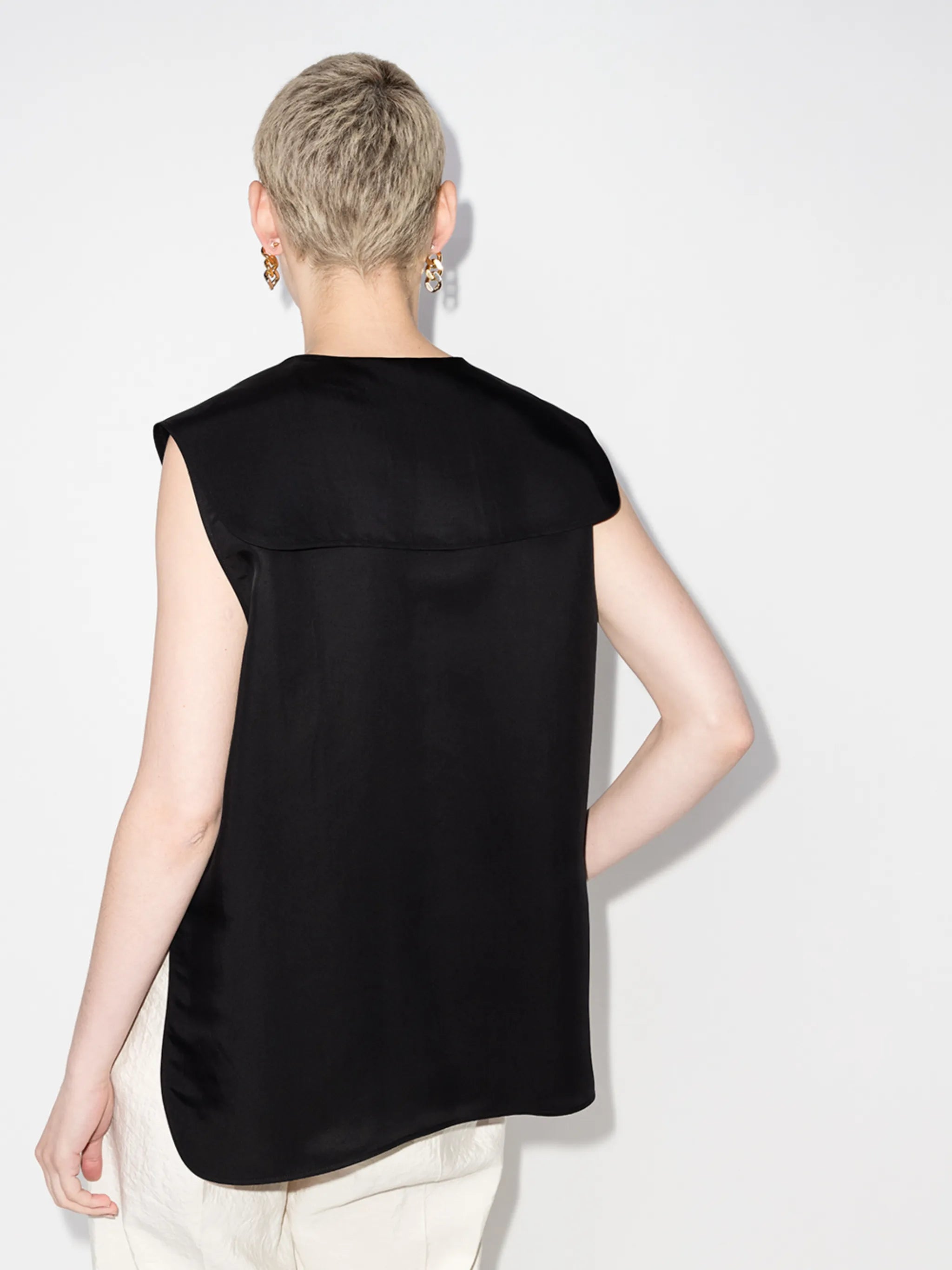 sailor collar sleeveless top