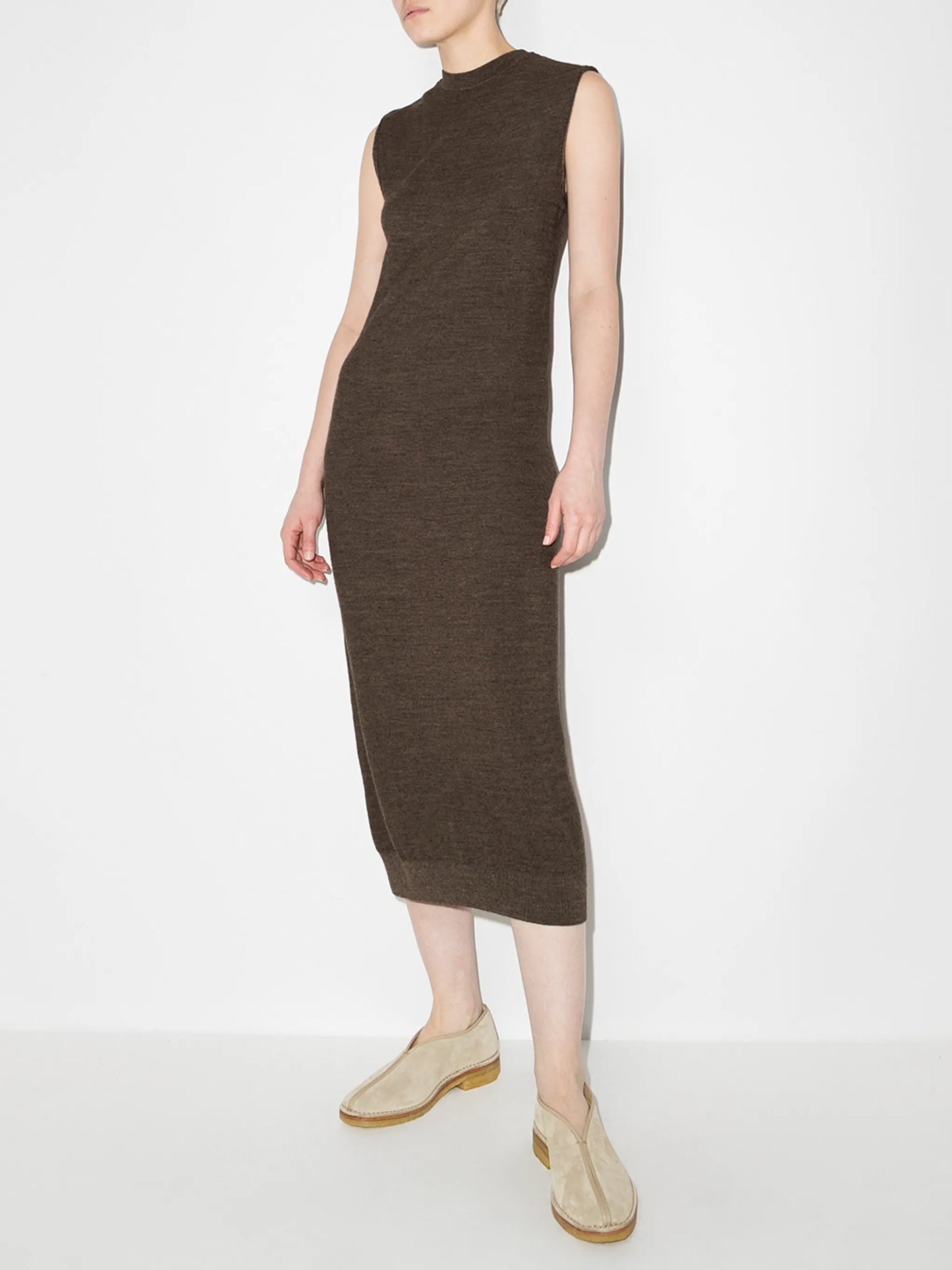 knitted sleeveless midi dress