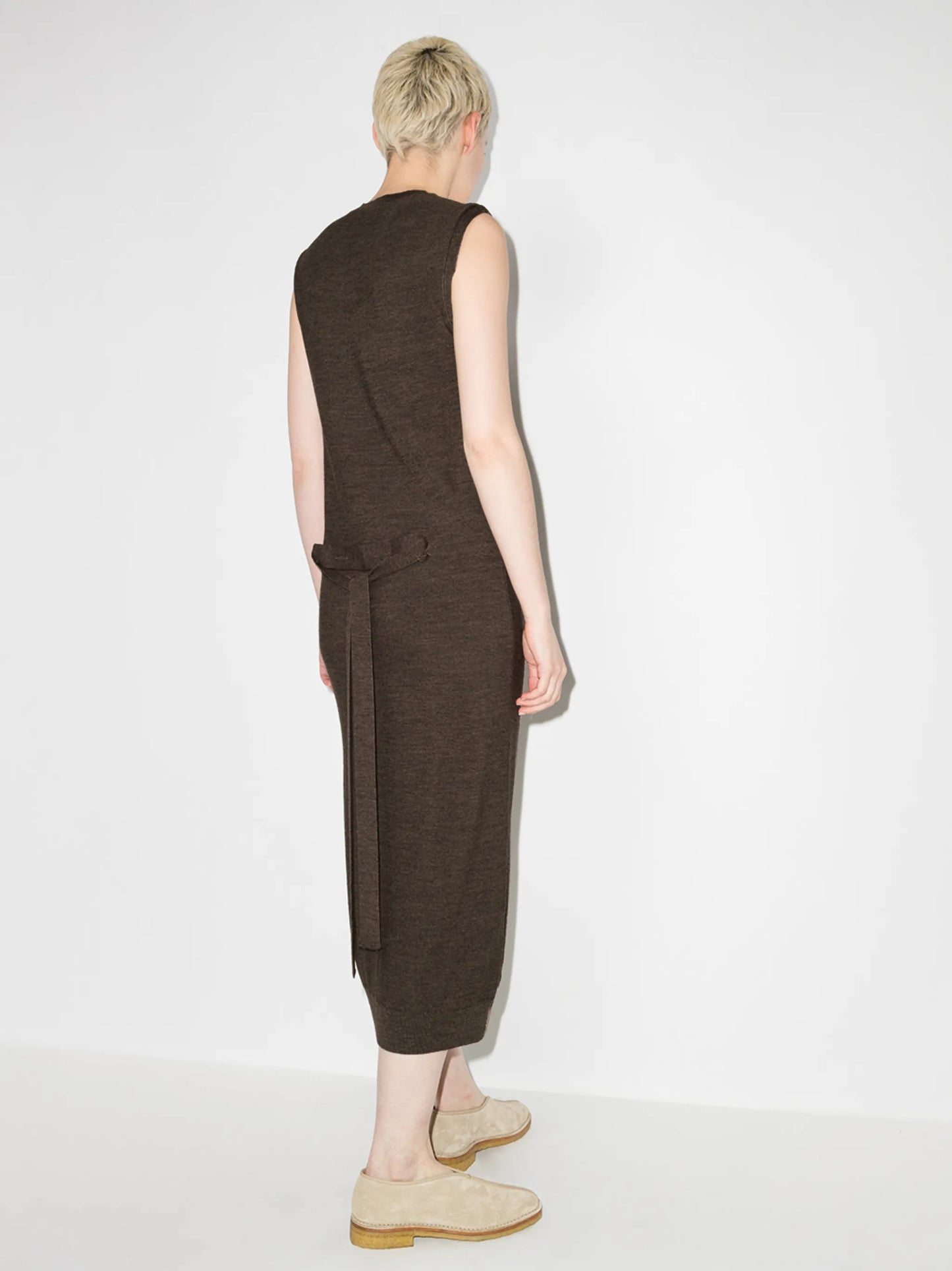 knitted sleeveless midi dress