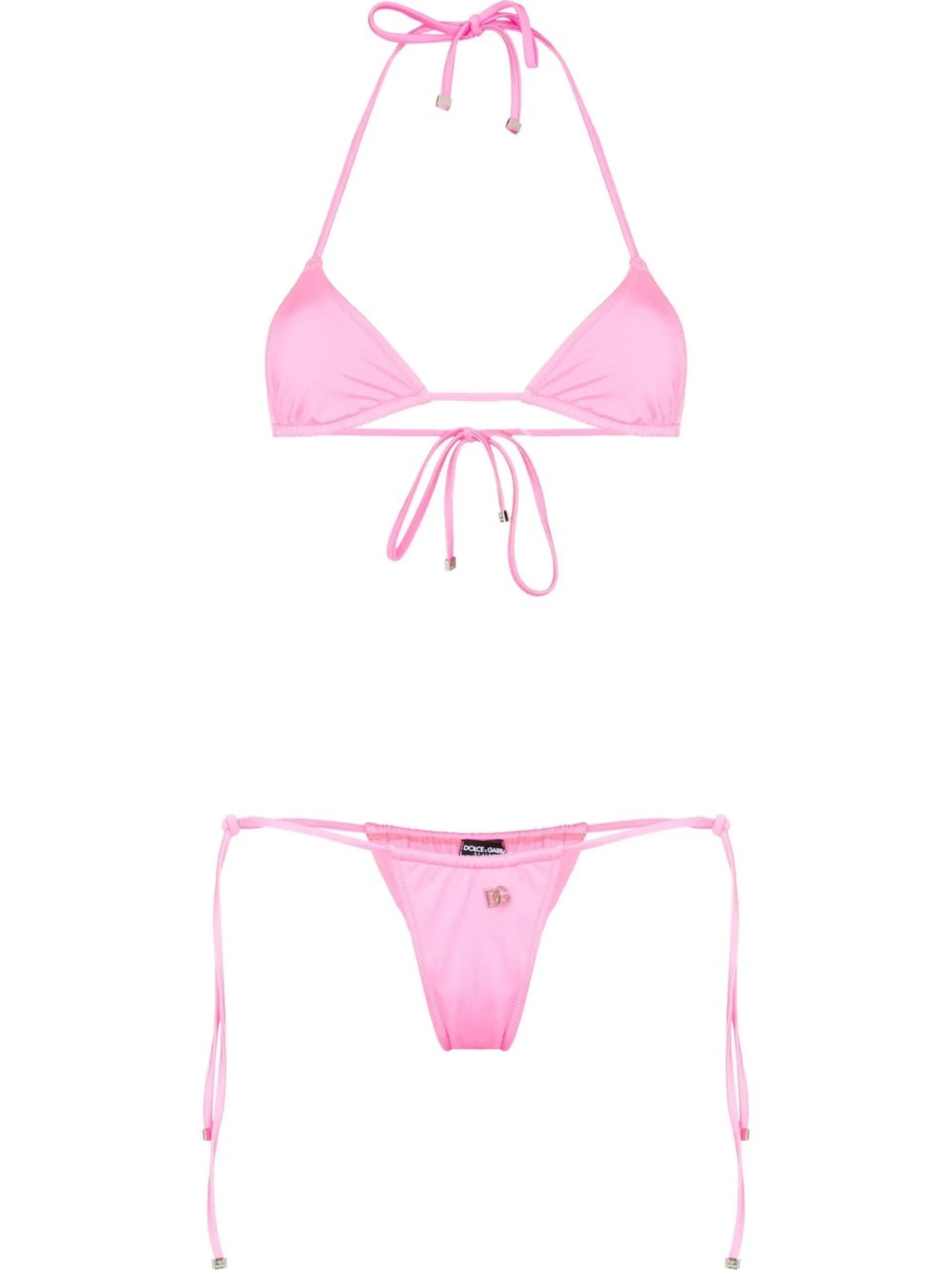 logo-plaque halterneck triangle bikini