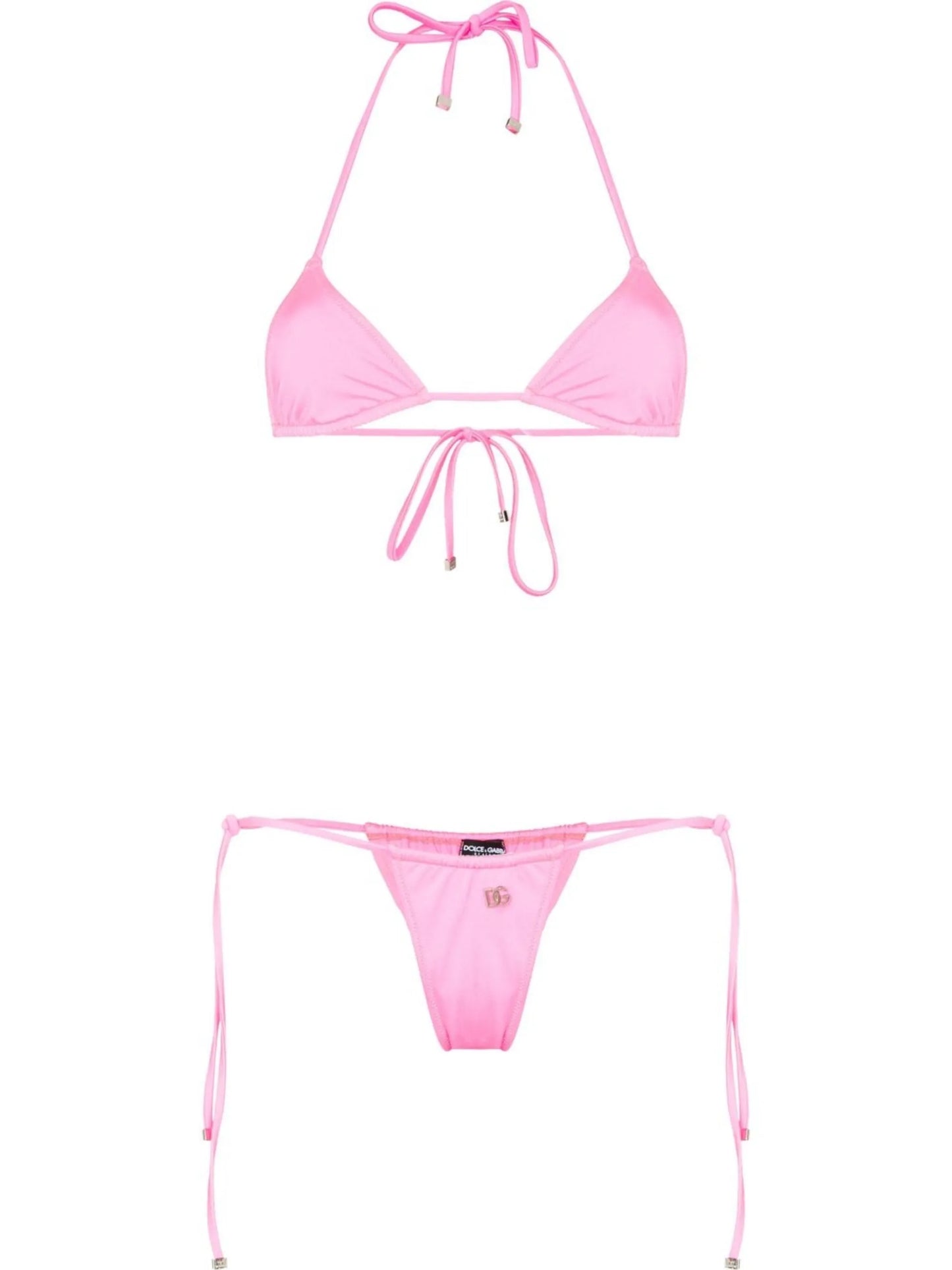 logo-plaque halterneck triangle bikini