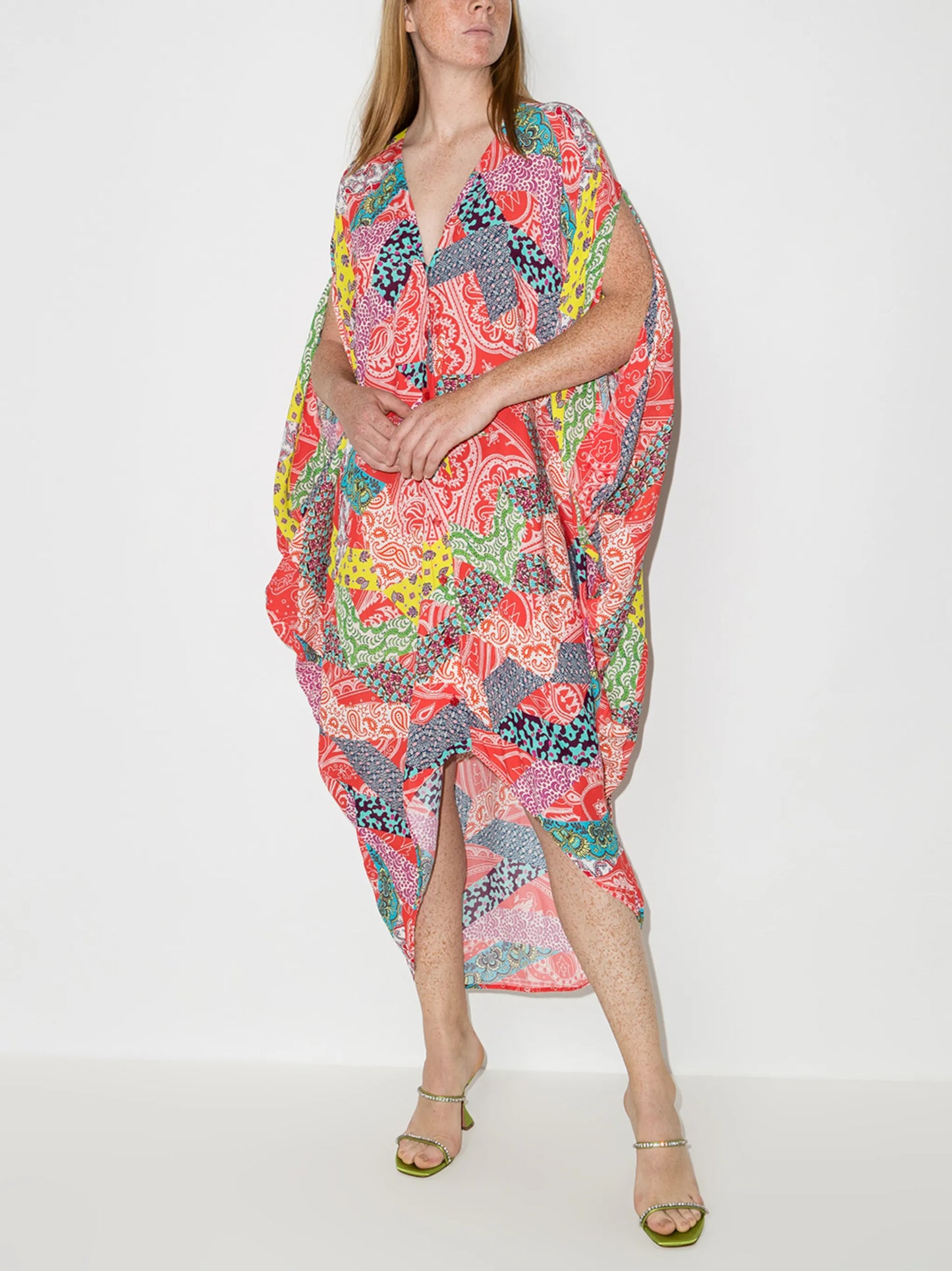 Eart patchwork midi dress
