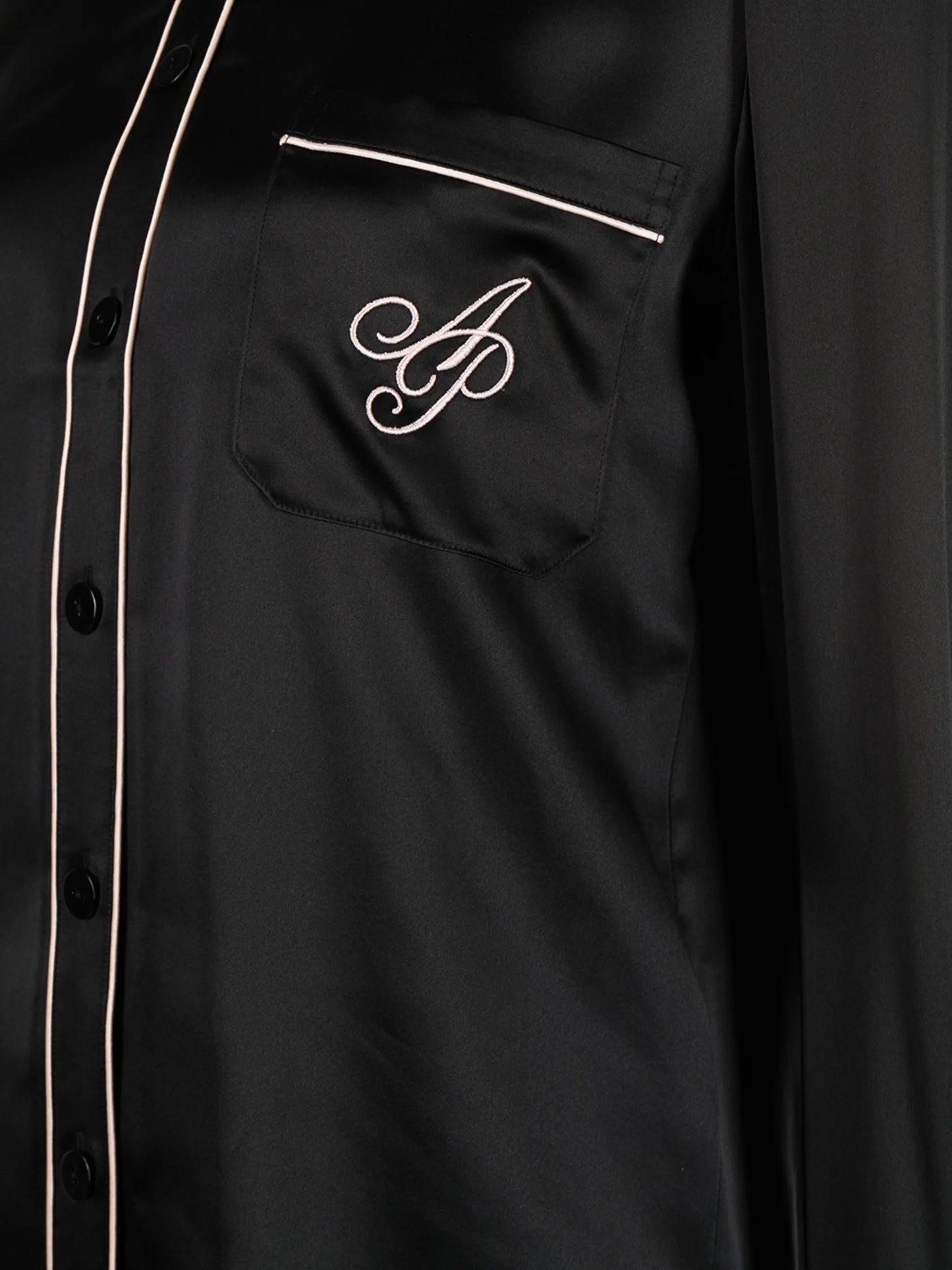 embroidered-logo pajama shirt