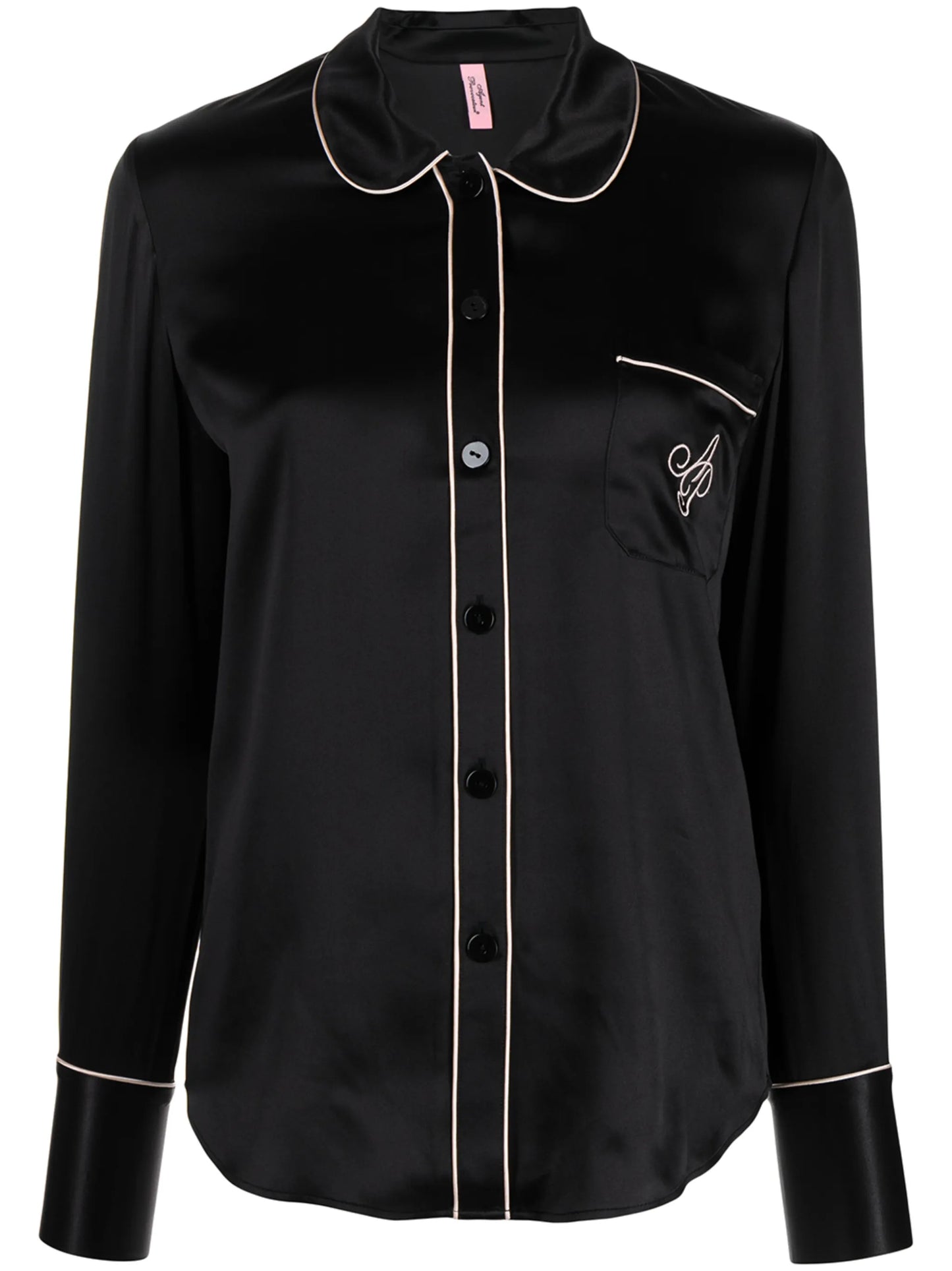 embroidered-logo pajama shirt