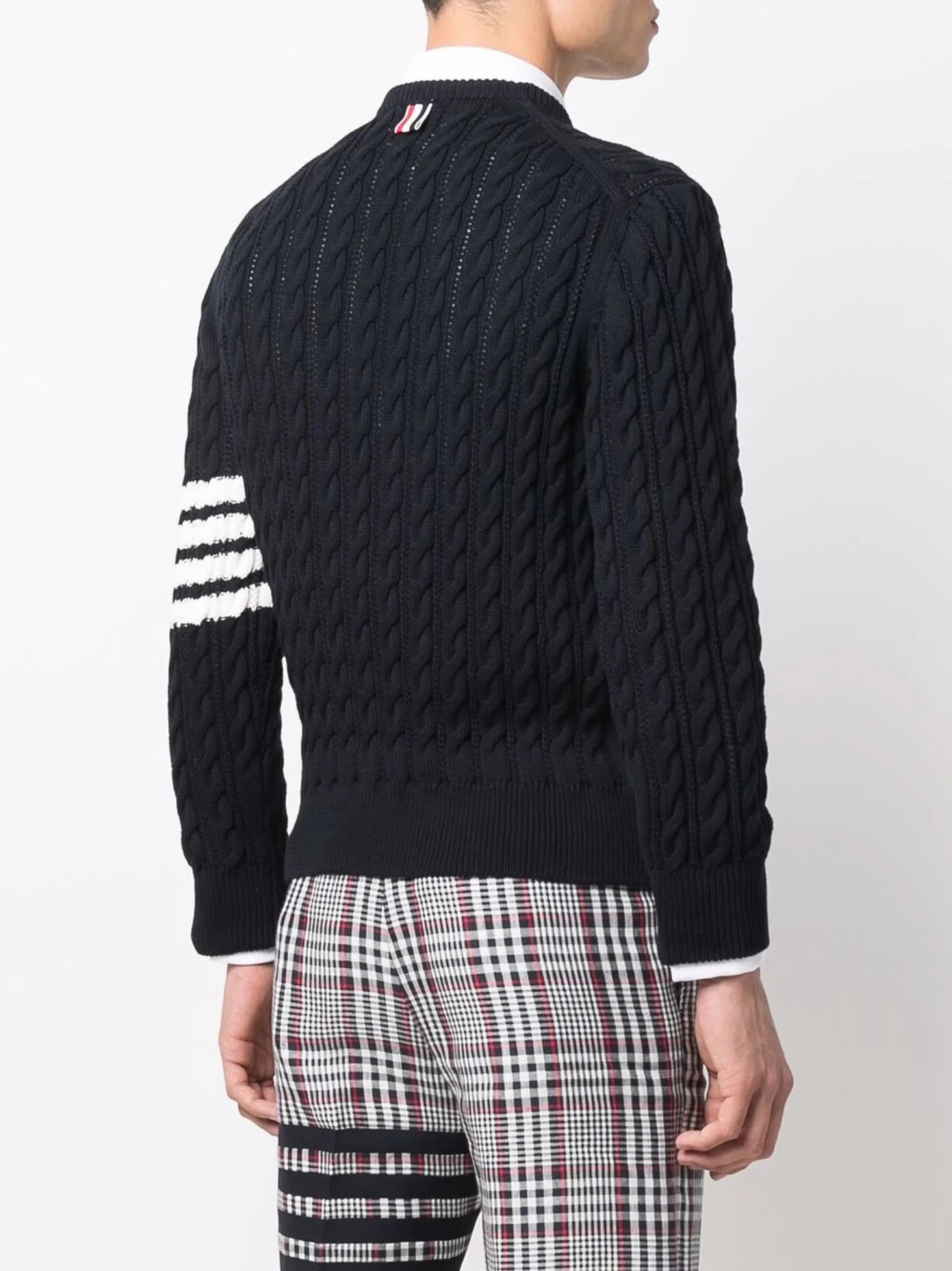 4-Bar cable-knit jumper