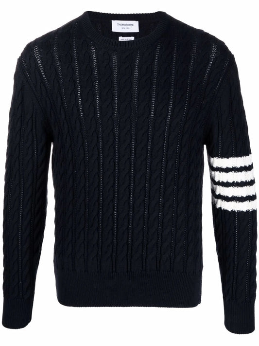 4-Bar cable-knit jumper