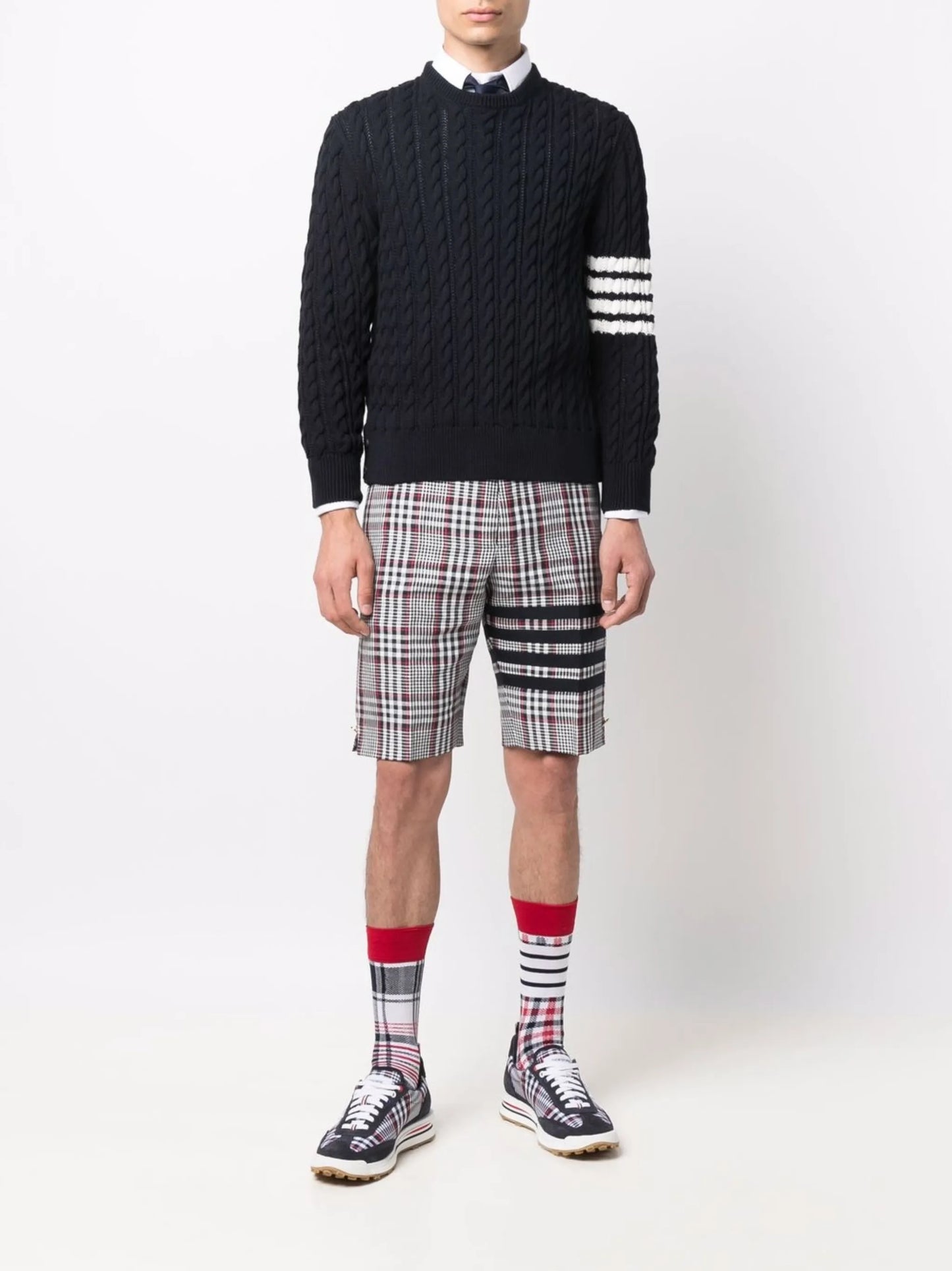 4-Bar cable-knit jumper