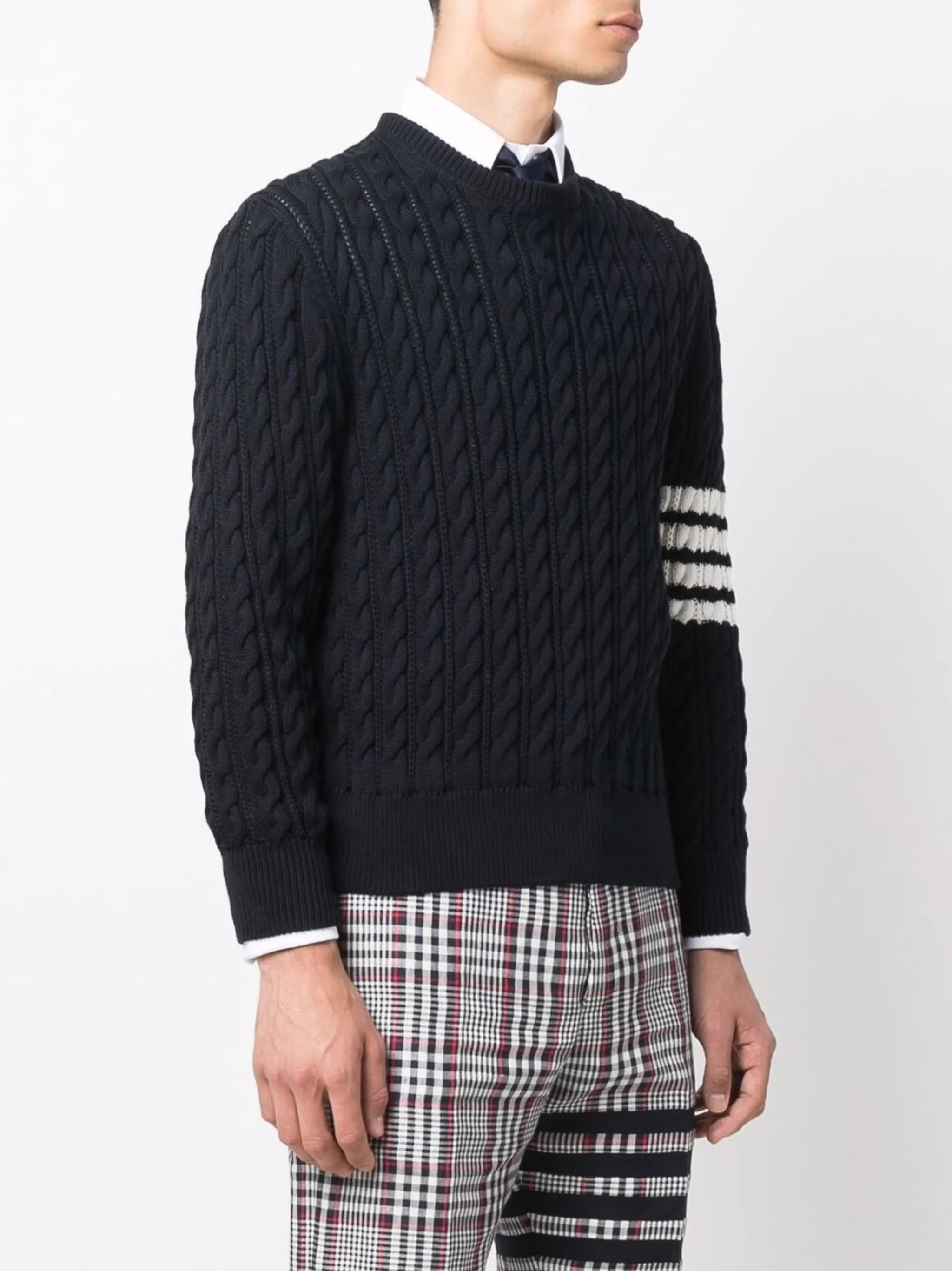 4-Bar cable-knit jumper
