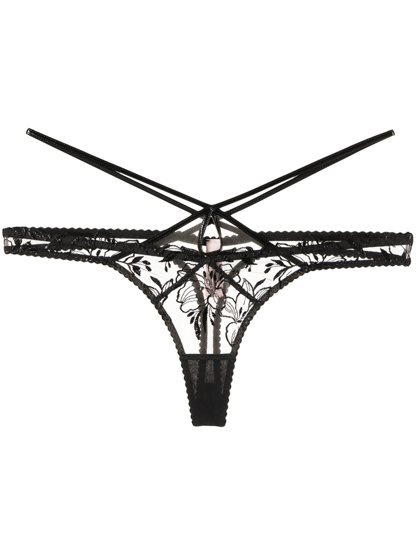 Ozella floral-lace thong