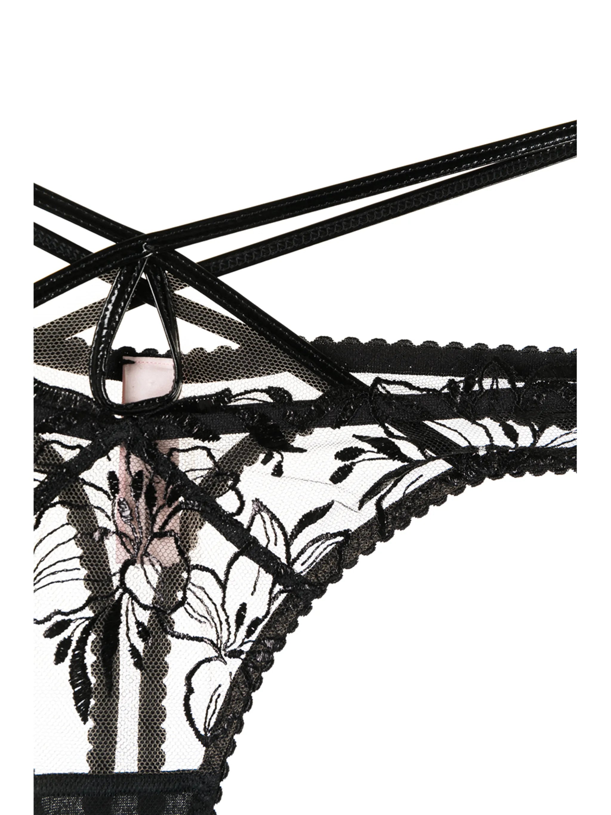 Ozella floral-lace thong